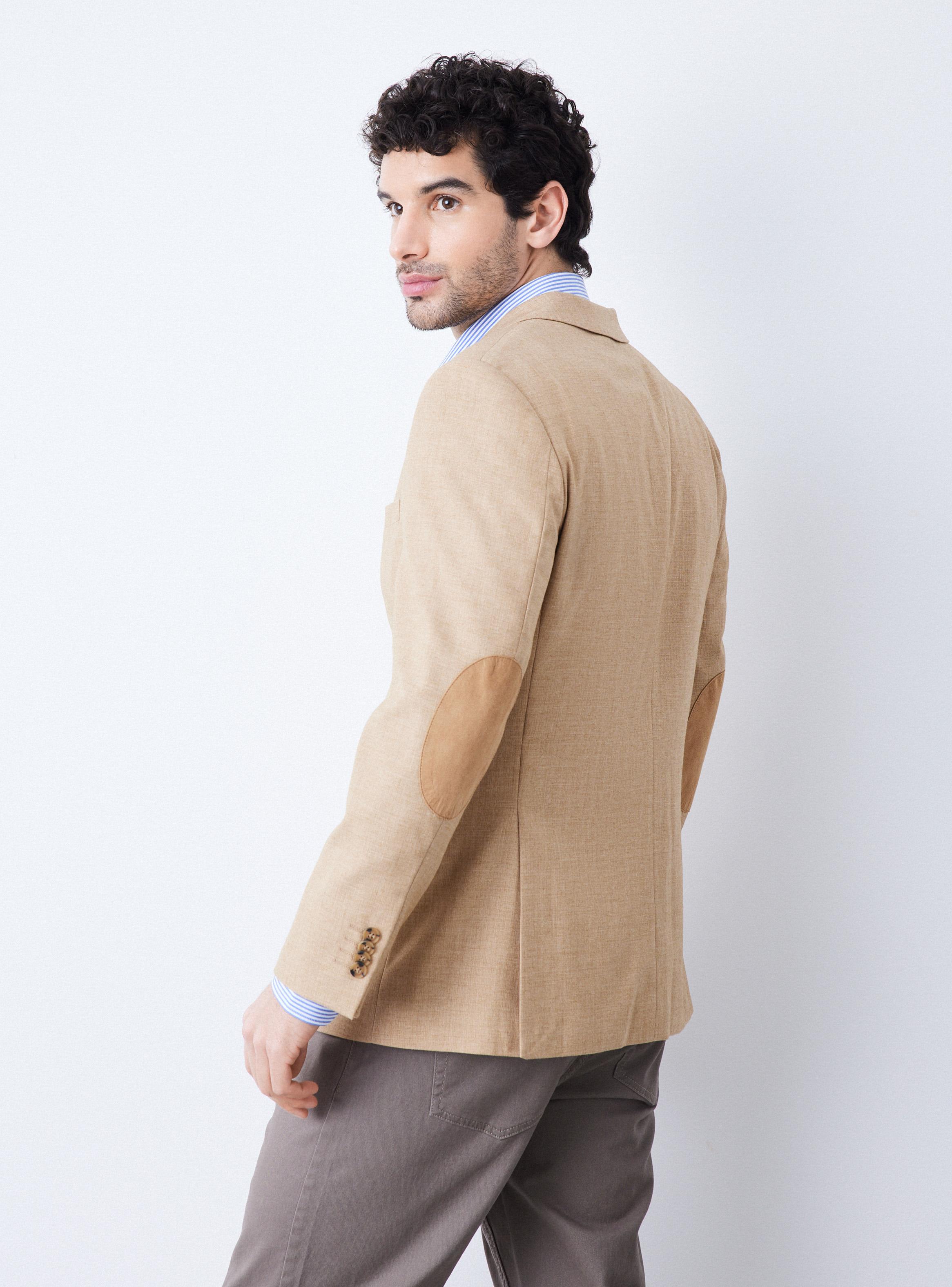 Vestón Recto con Lino Liso Slim Fit-1