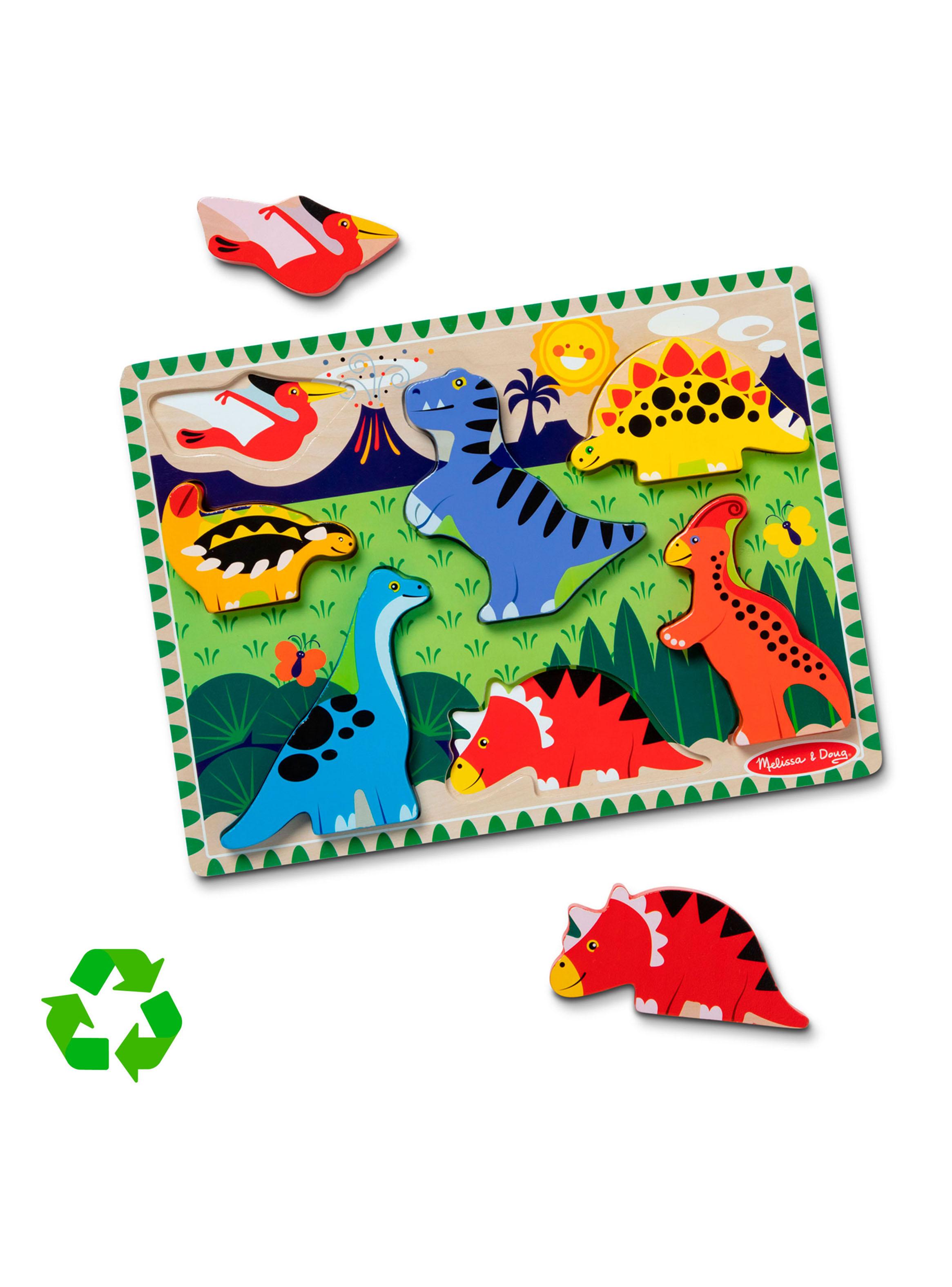 Puzzle Encaje de Madera 3D Dinosaurios-1
