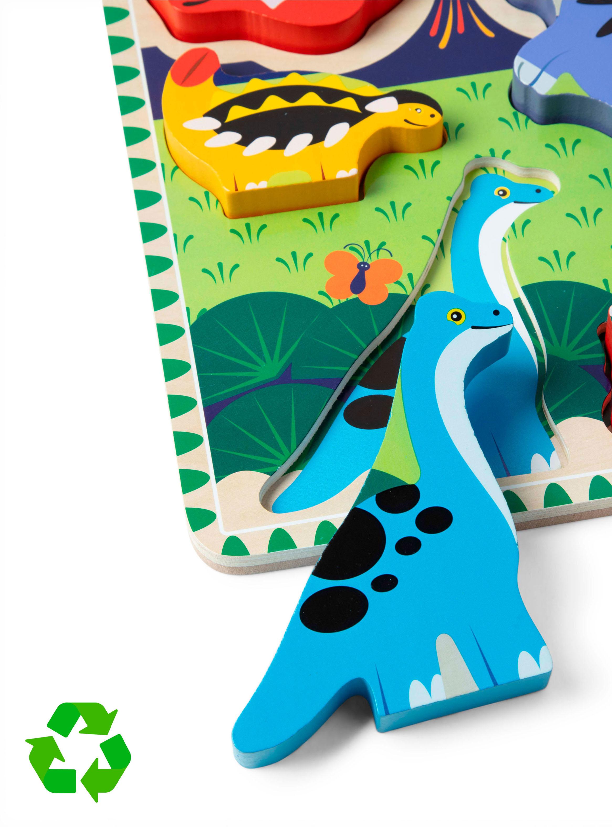 Puzzle Encaje de Madera 3D Dinosaurios-2