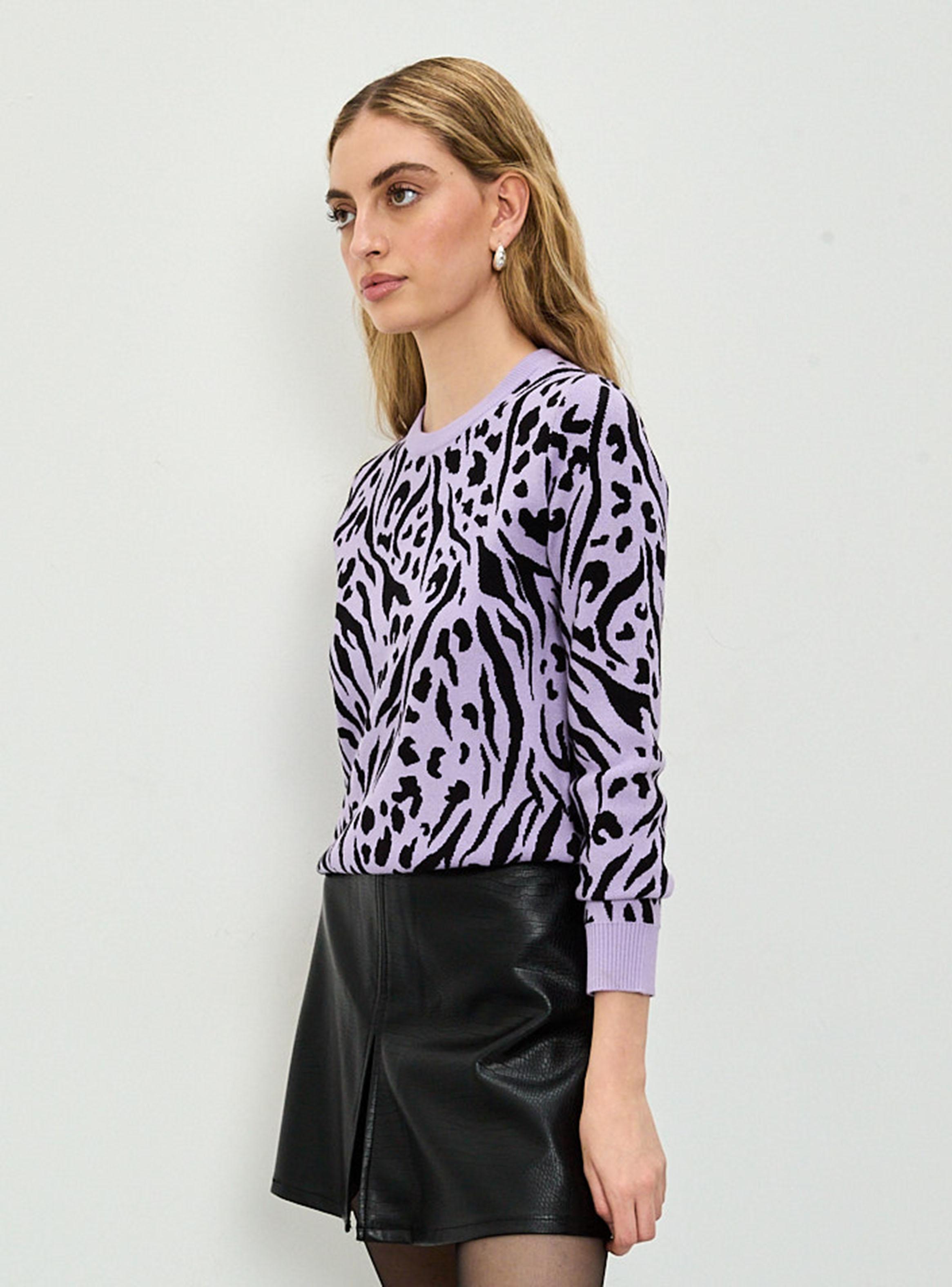 Sweater Fantasía Estampado Print Color Uva-2