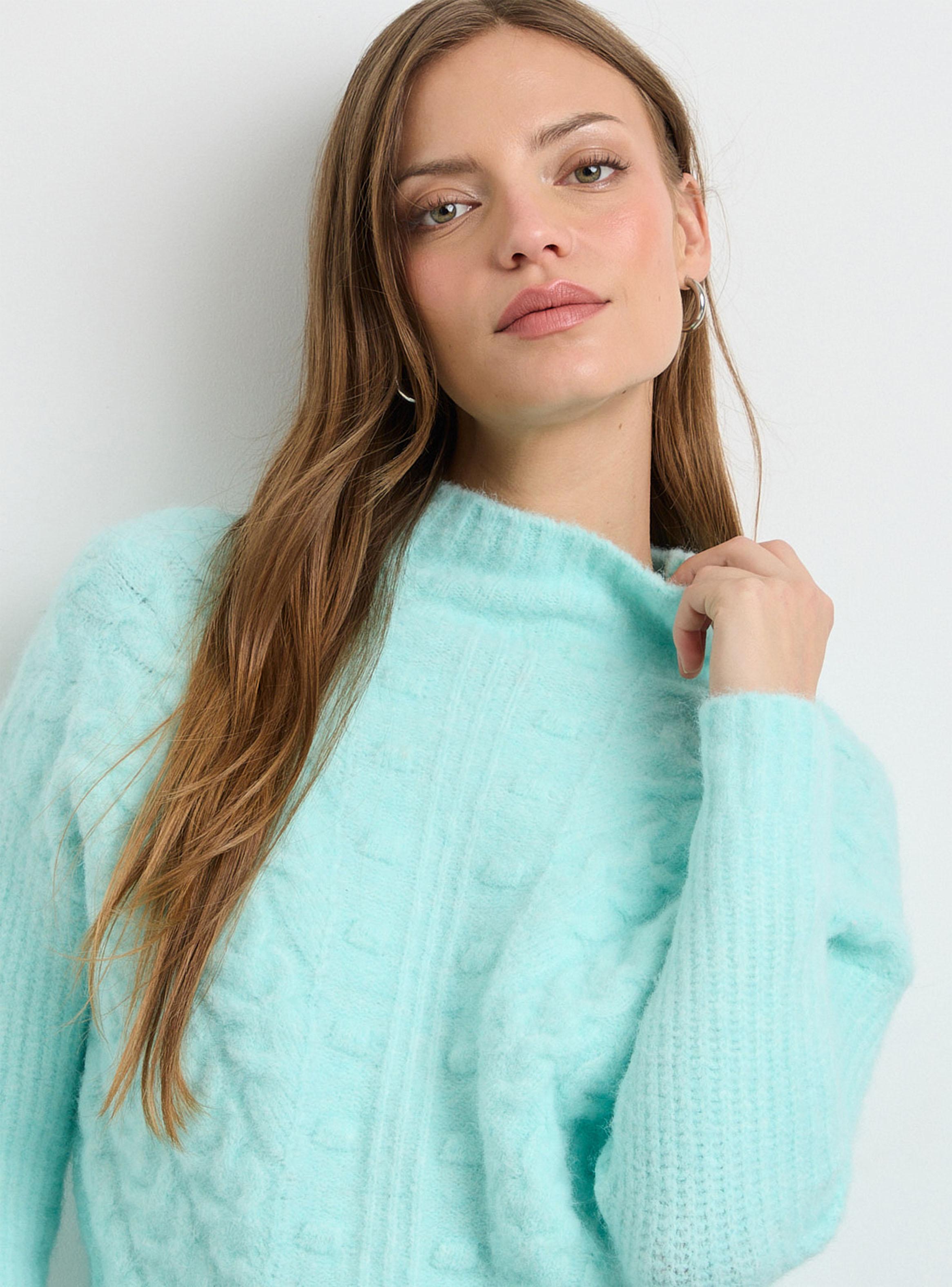 Sweater Liso Aqua-2