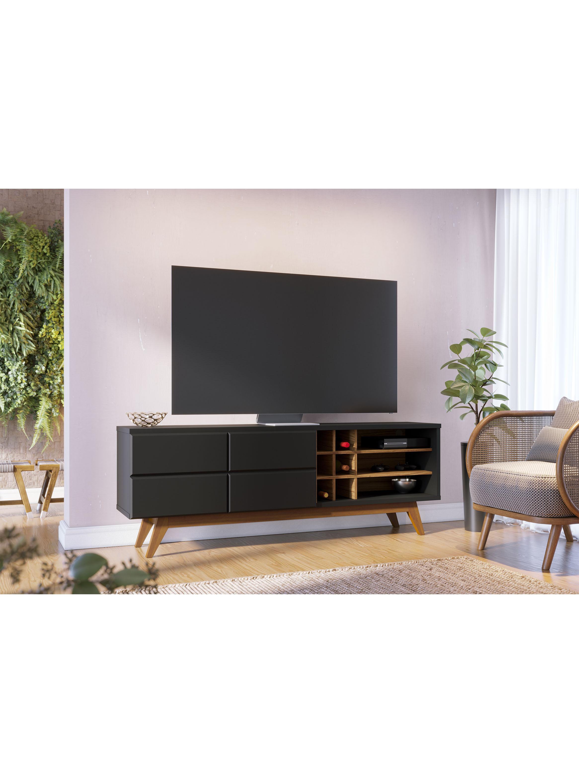Rack Noronha TV 75" 2 Puertas Negro-4