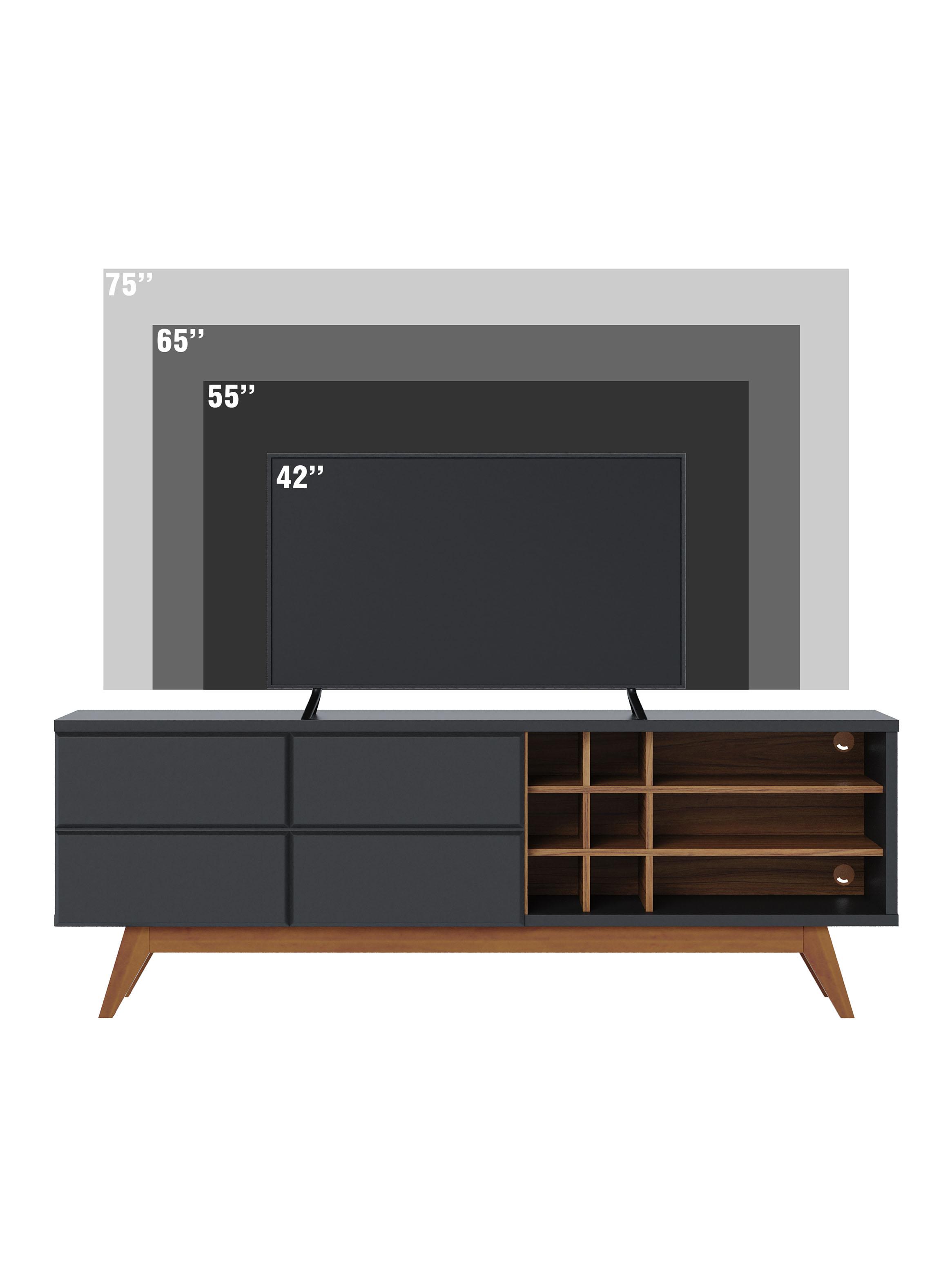 Rack Noronha TV 75" 2 Puertas Negro-3
