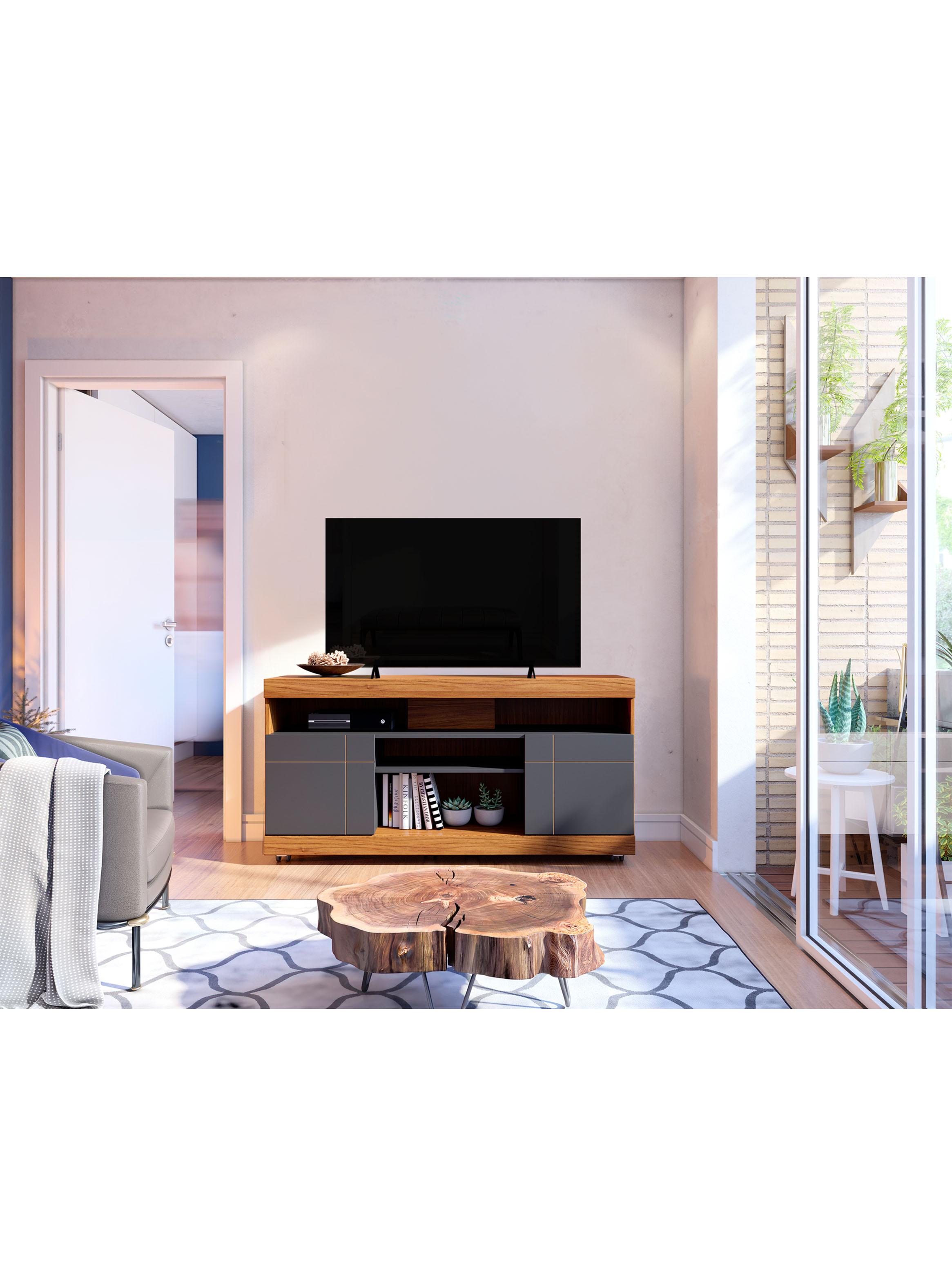 Rack Yara TV 47" 2 Puertas Negro-4