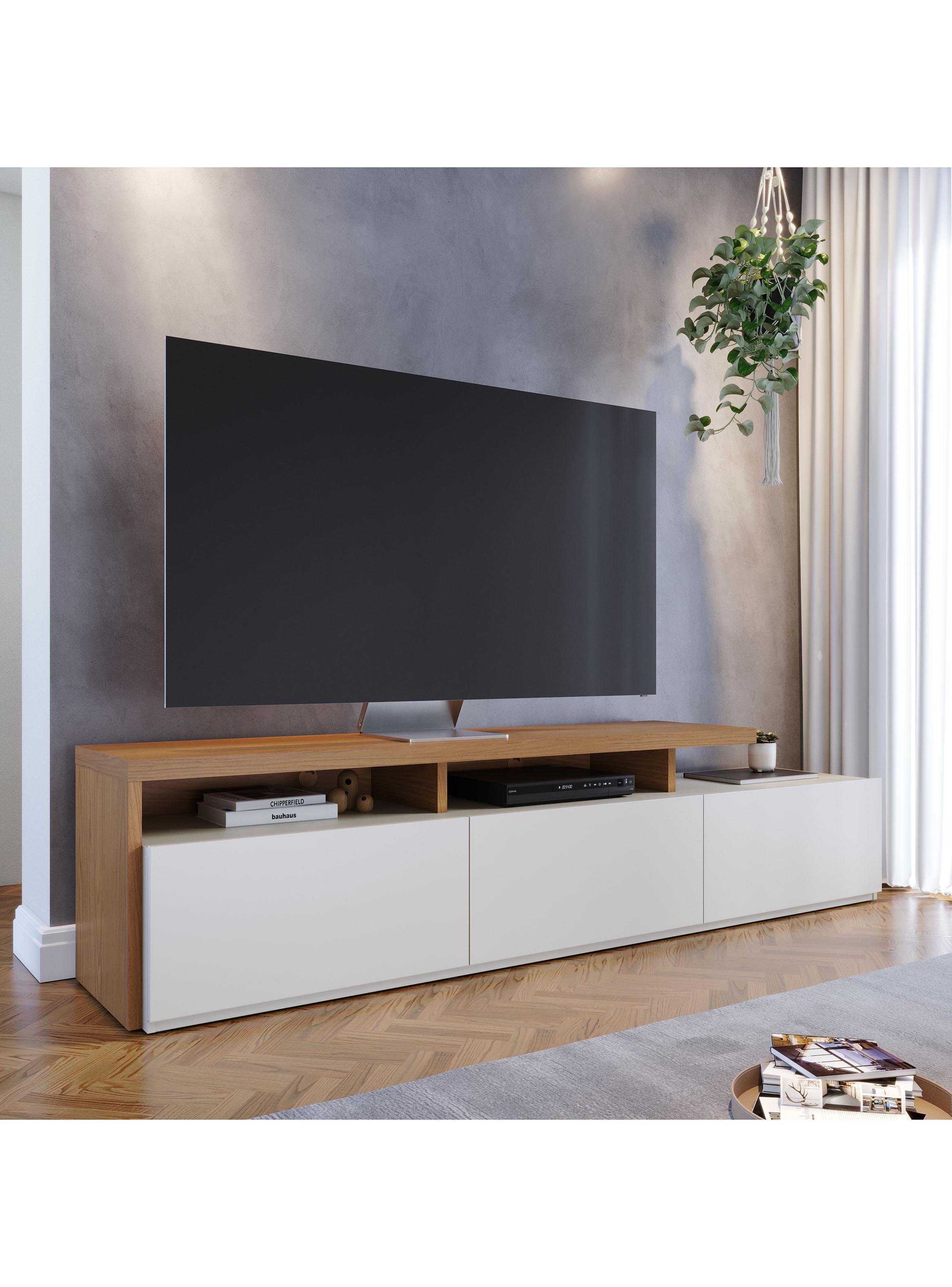 Rack Logan TV 70" 3 Puertas Blanco-4
