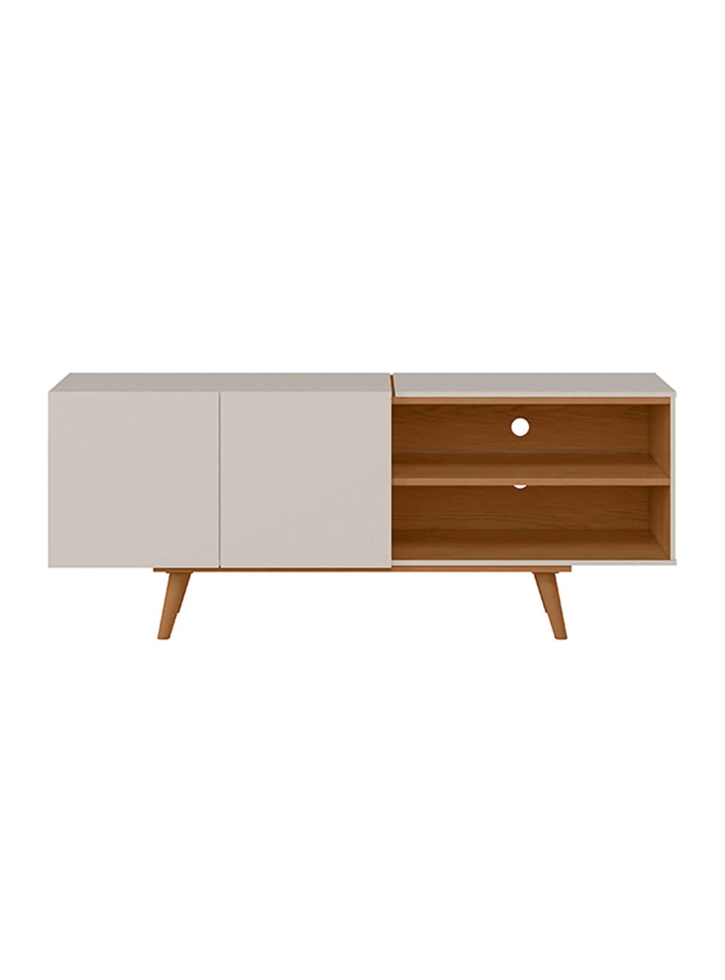 Rack Aldan TV 55" 2 Puertas Blanco-2