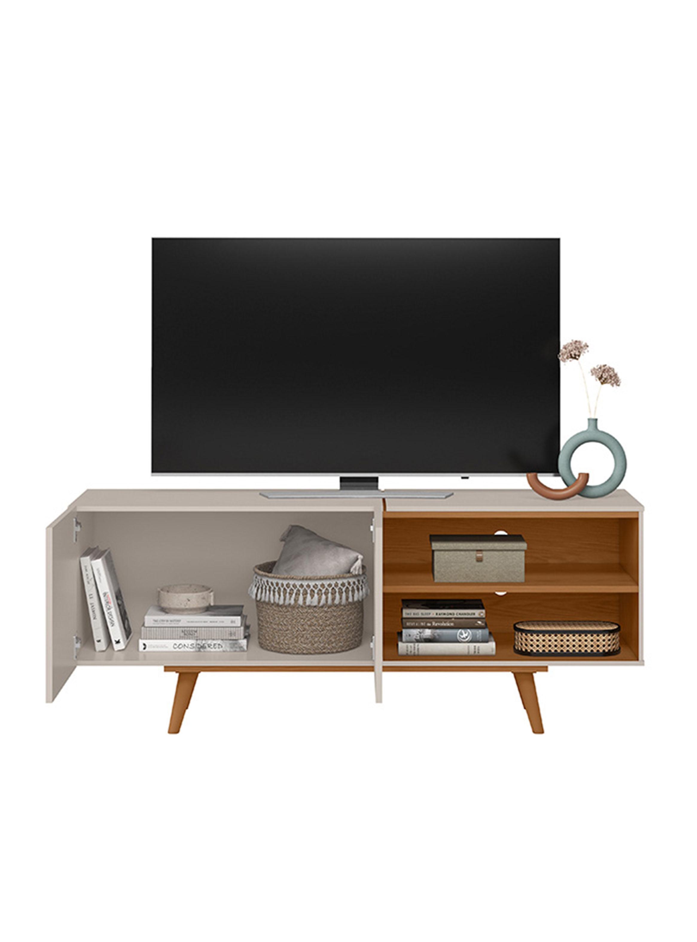Rack Aldan TV 55" 2 Puertas Blanco-3