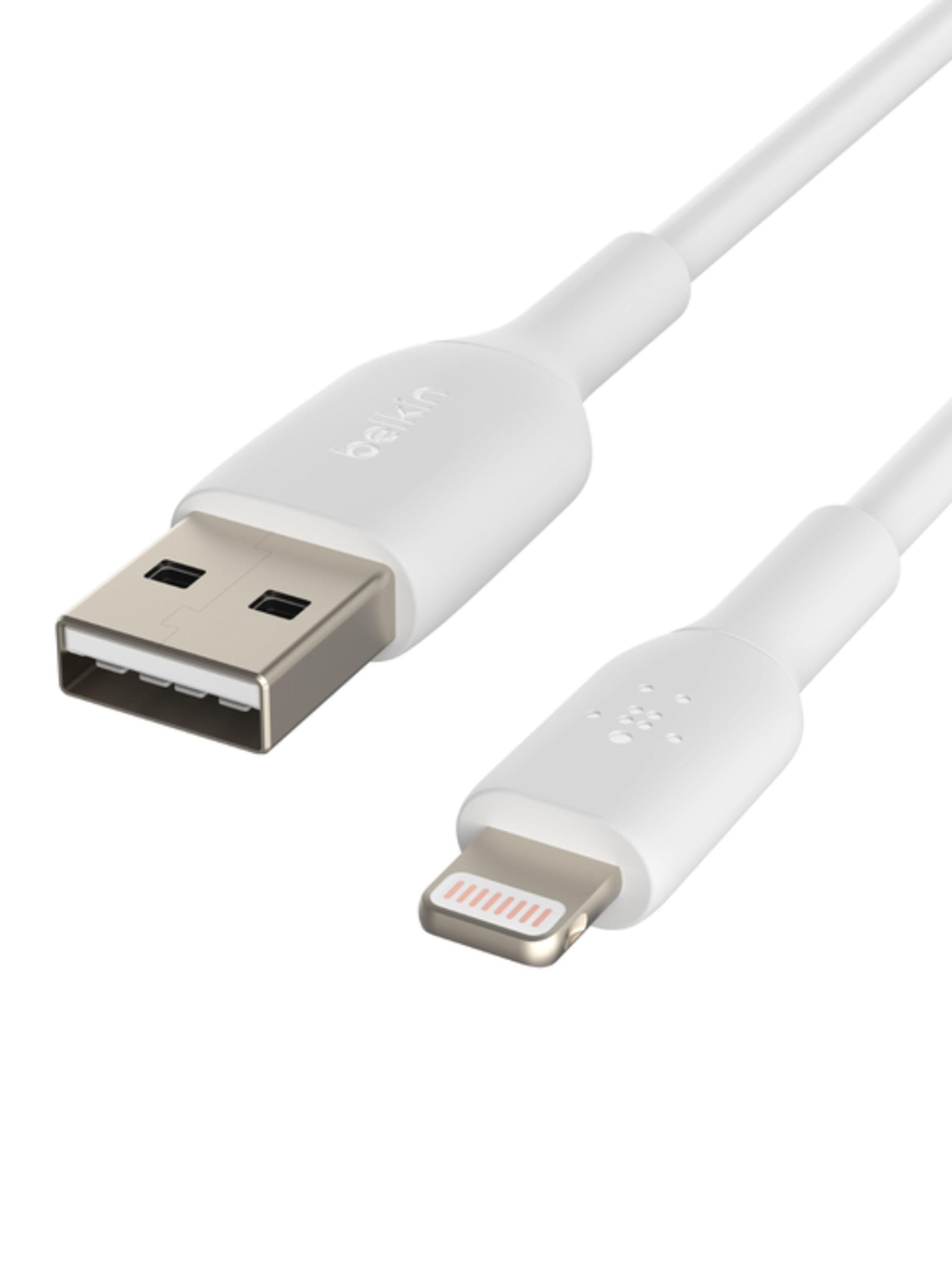 Cable USB-A a Lightning 1m PVC Blanco-2