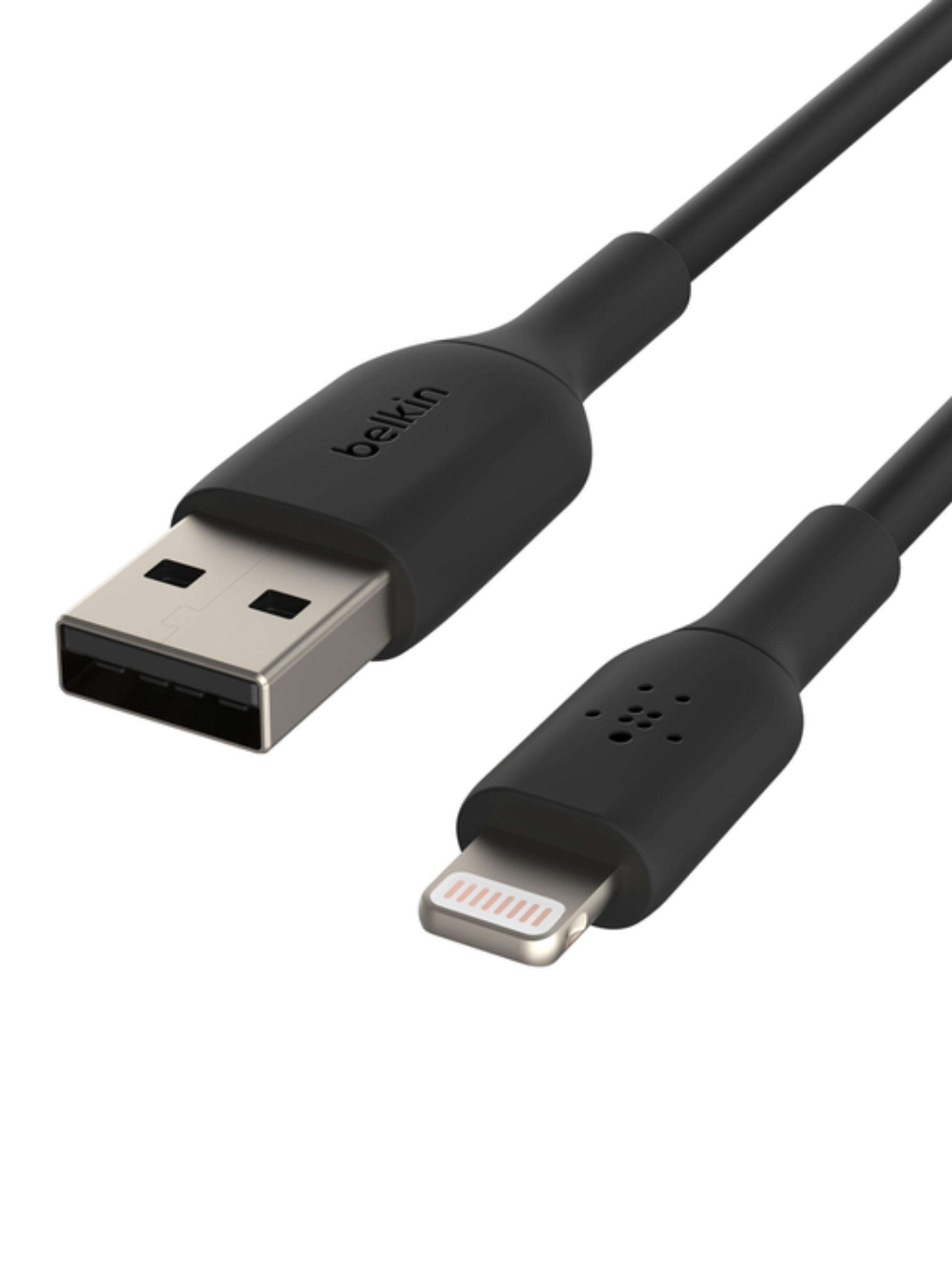 Cable USB-A a Lightning 1m PVC Negro-2
