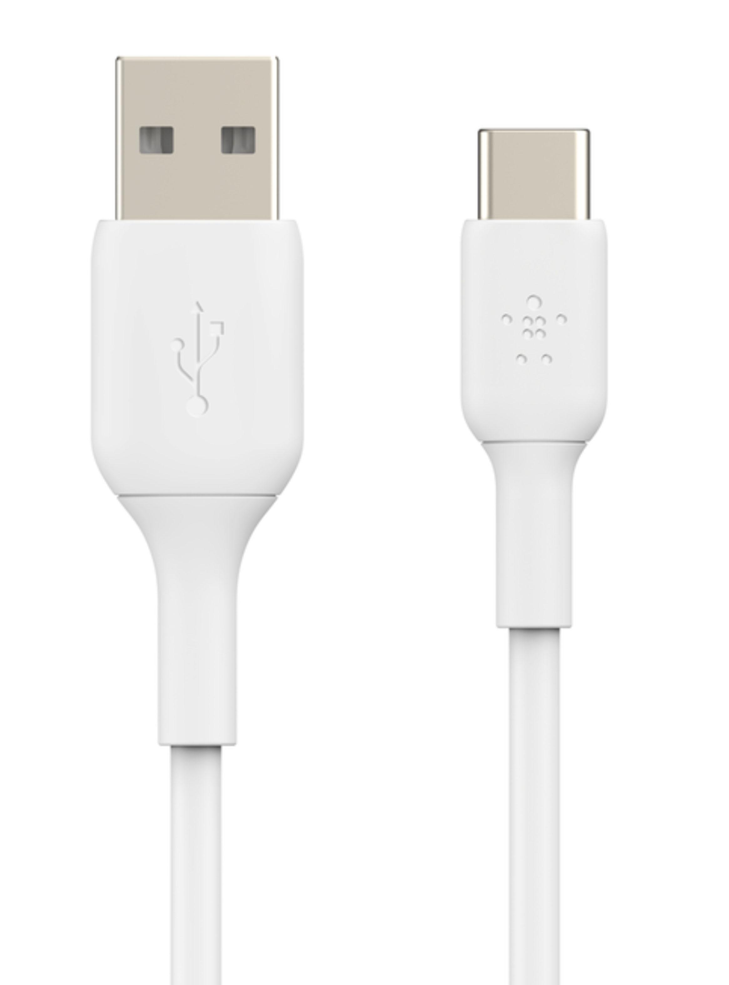 Cable USB-A a USB-C 1m PVC Blanco-0