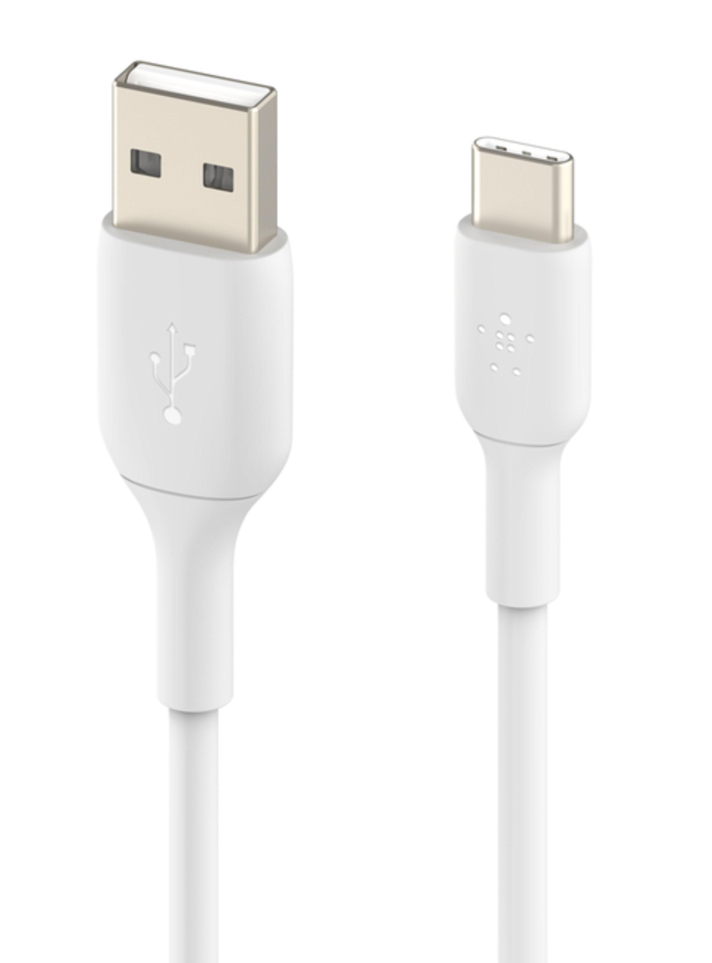 Cable USB-A a USB-C 1m PVC Blanco-1