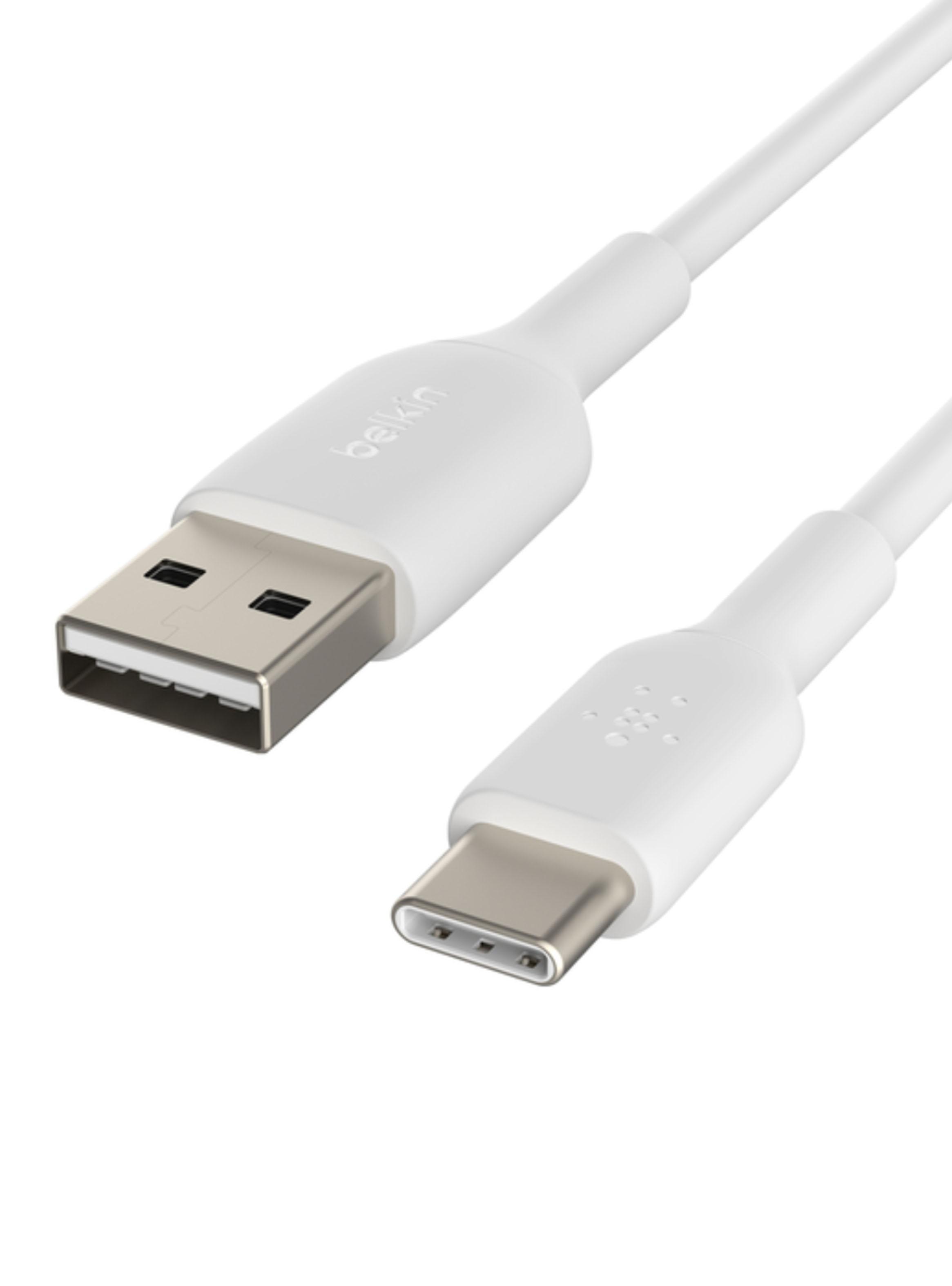 Cable USB-A a USB-C 1m PVC Blanco-2