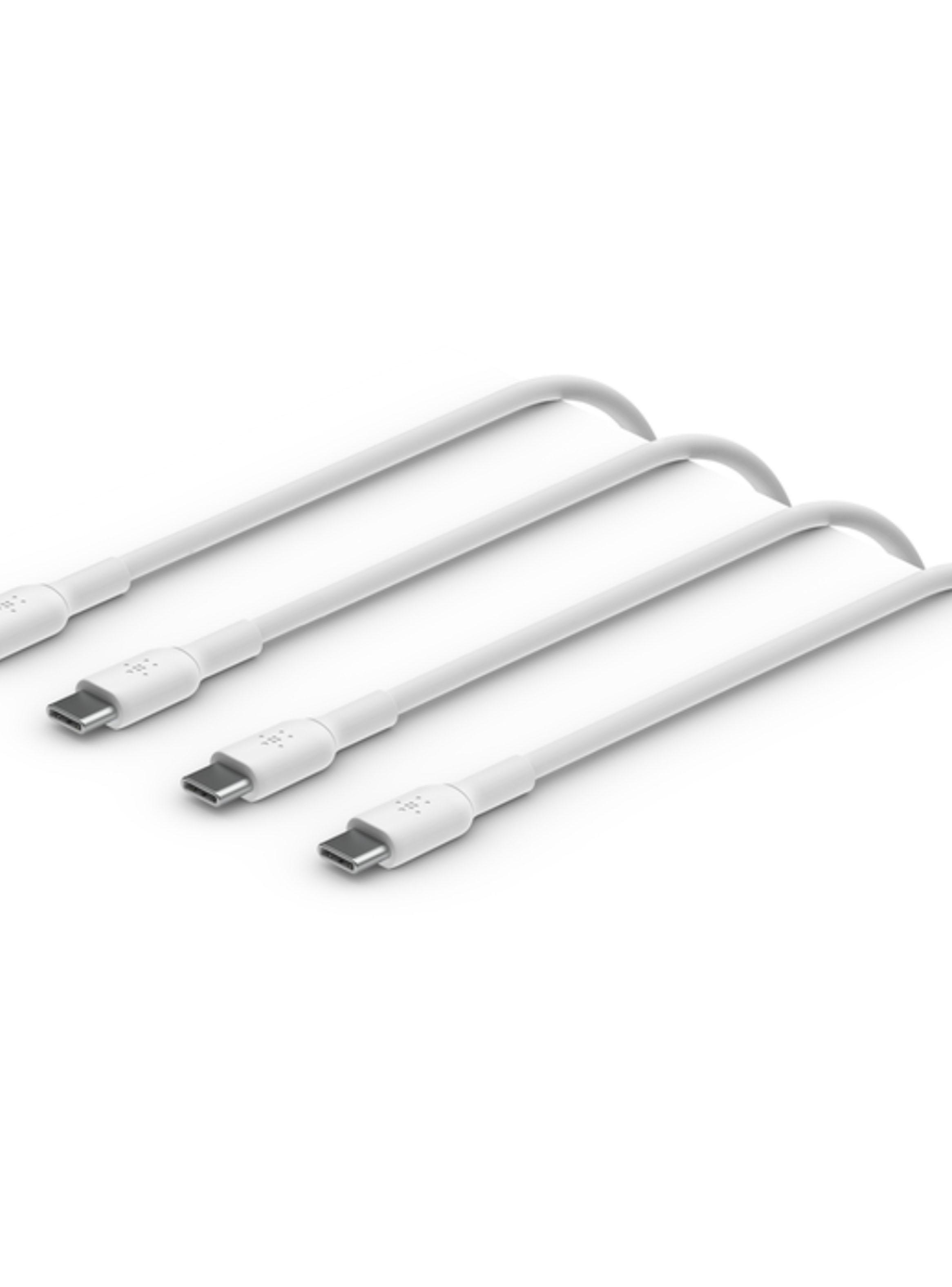 Cable x2 USB-C a USB-C 1m PVC Blanco-2