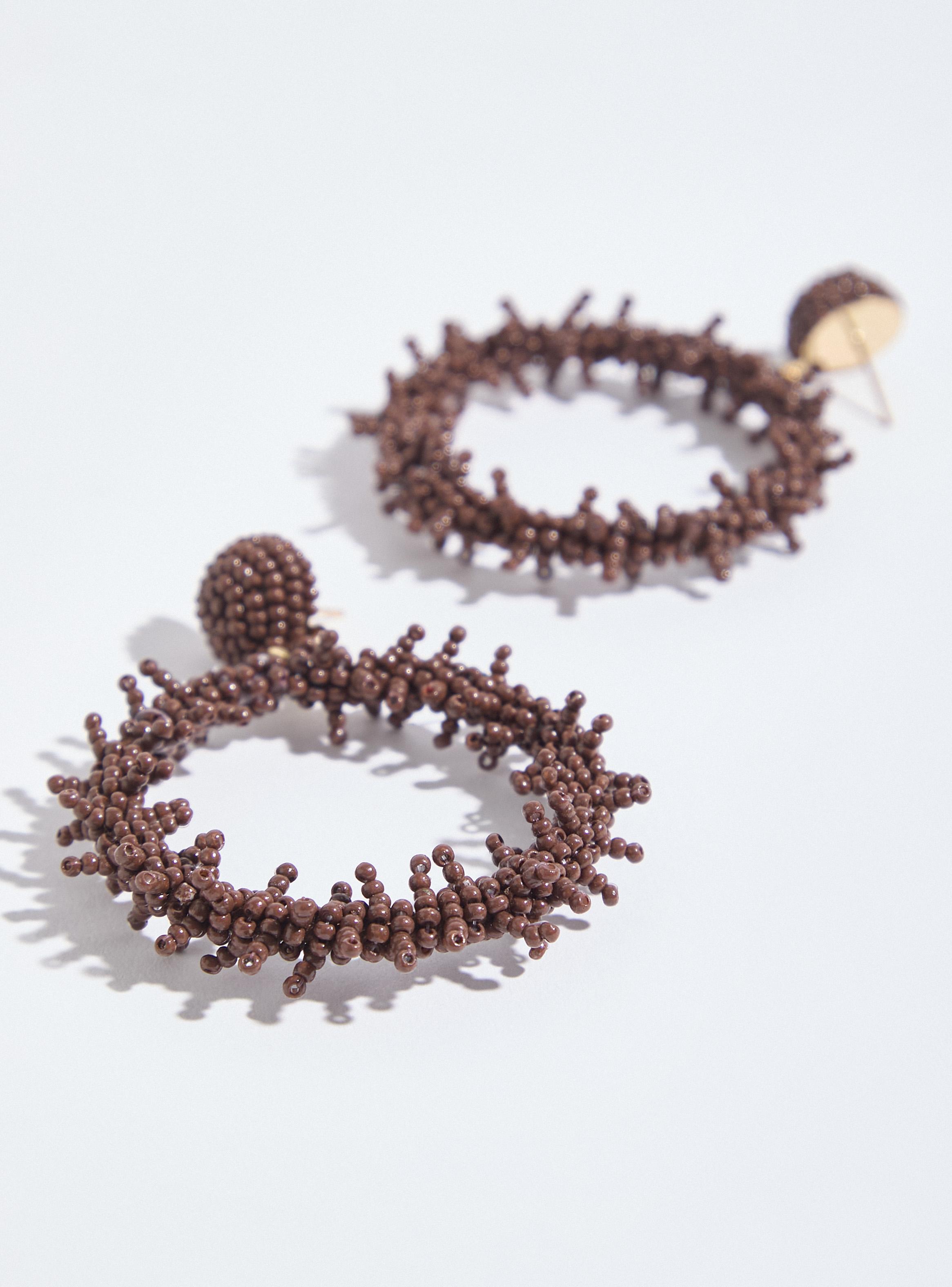 Aros Argollas Irregulares con Mostacillas-3