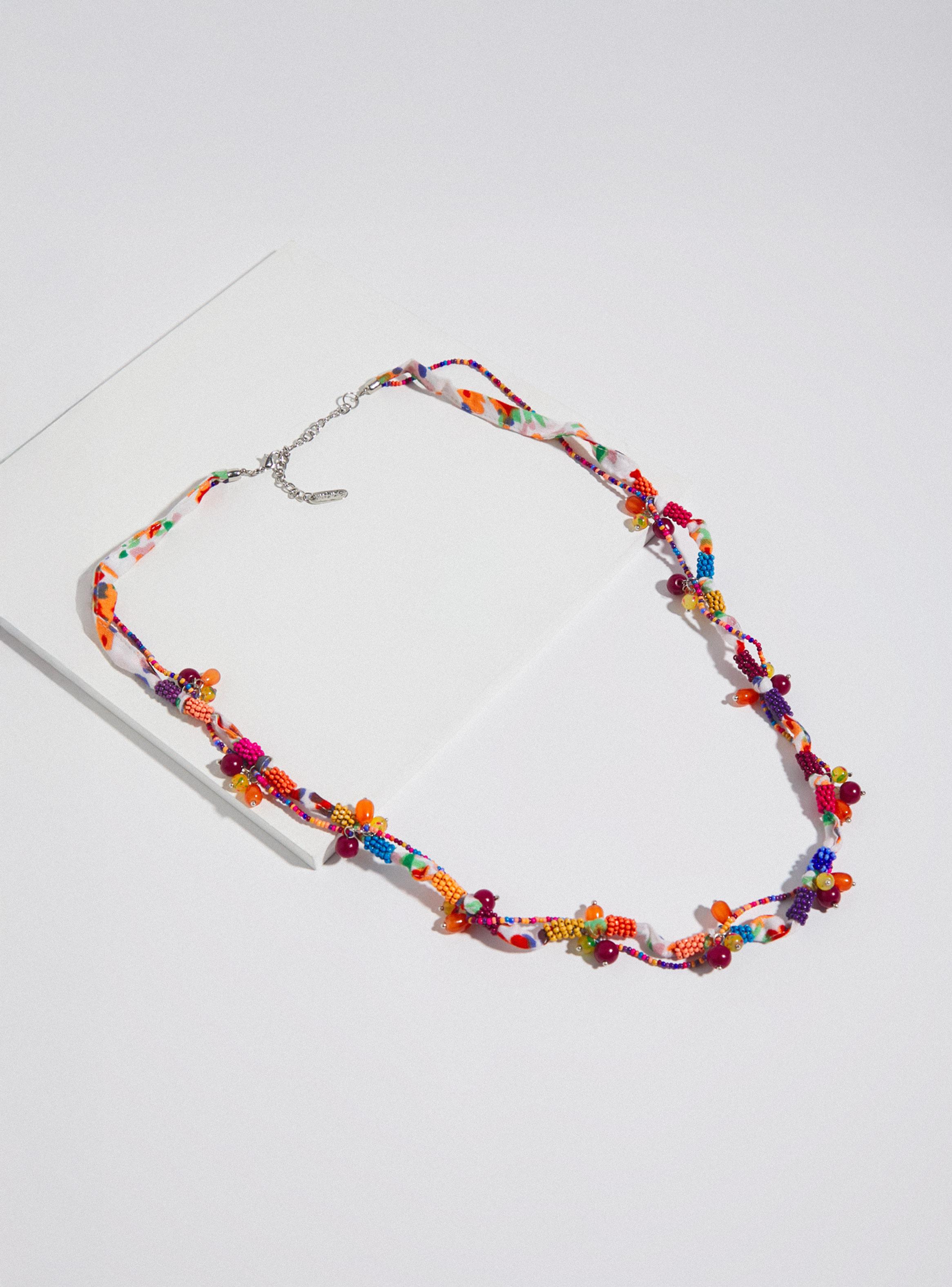 Collar Tela Embarrilado con Mostacillas Colores-2