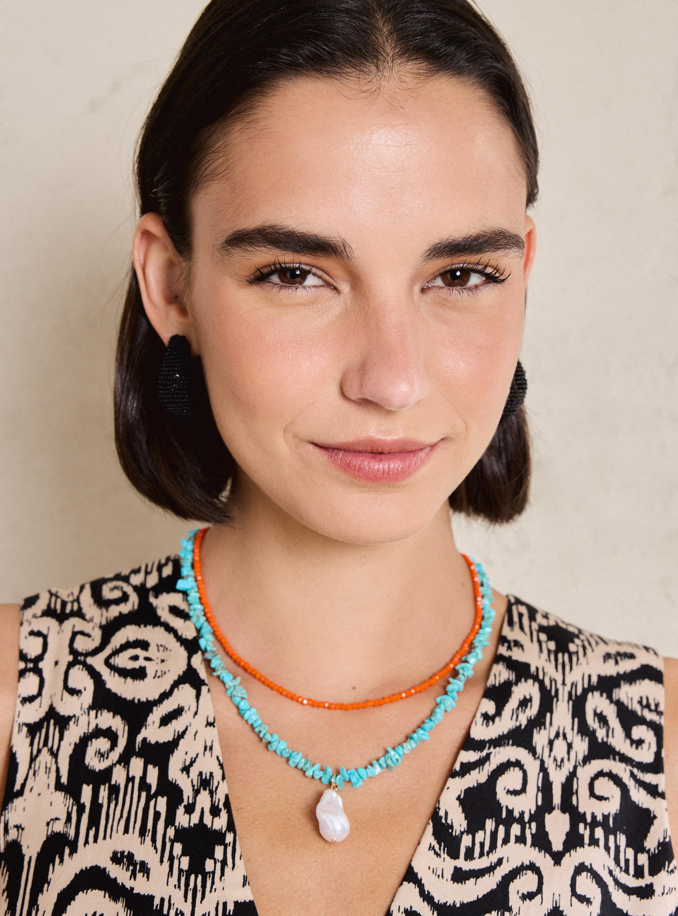 Collar Doble con Colgante de Perla-3