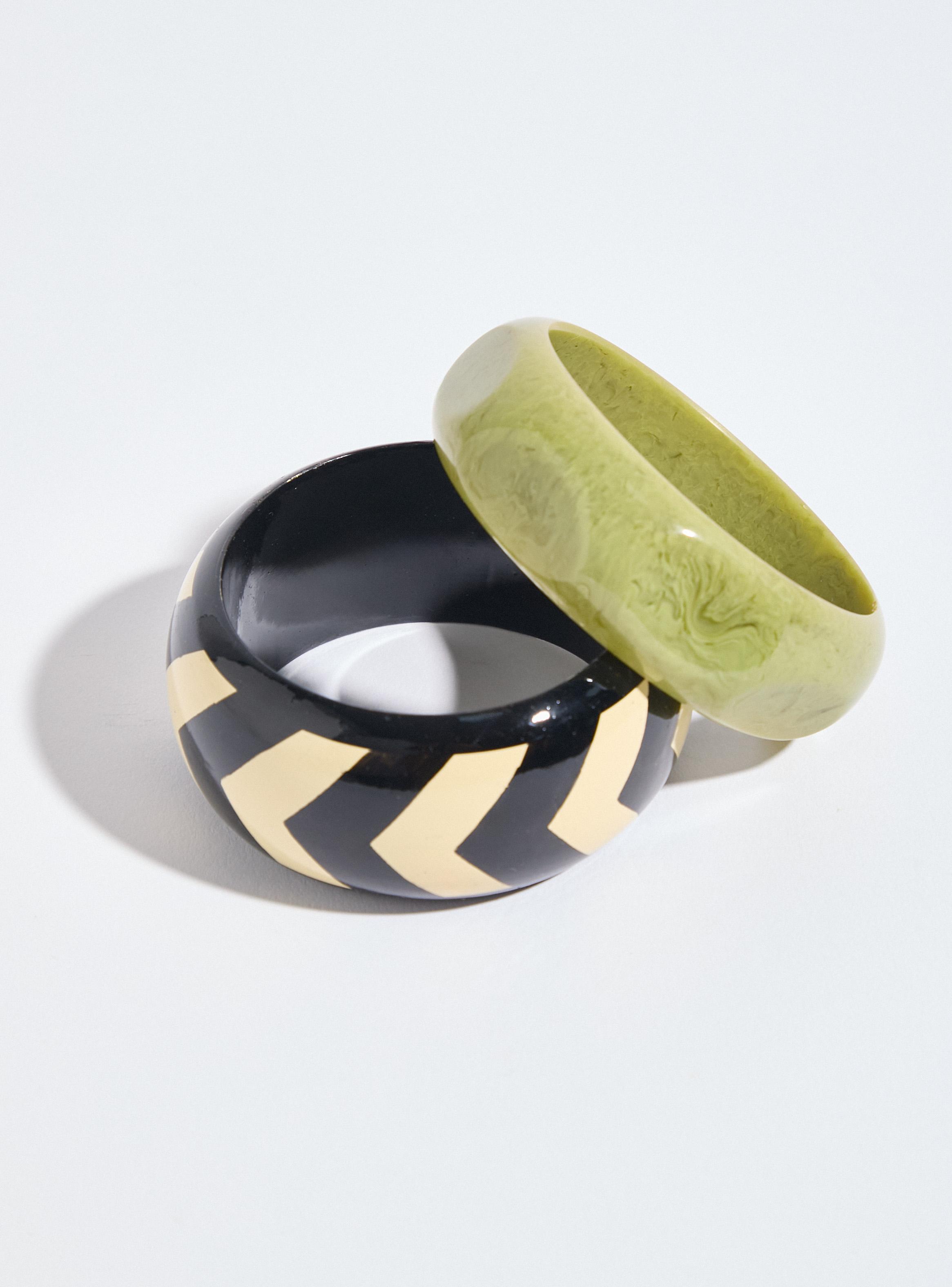 Set de 2 Pulseras Chunky Tipo Africanas-3