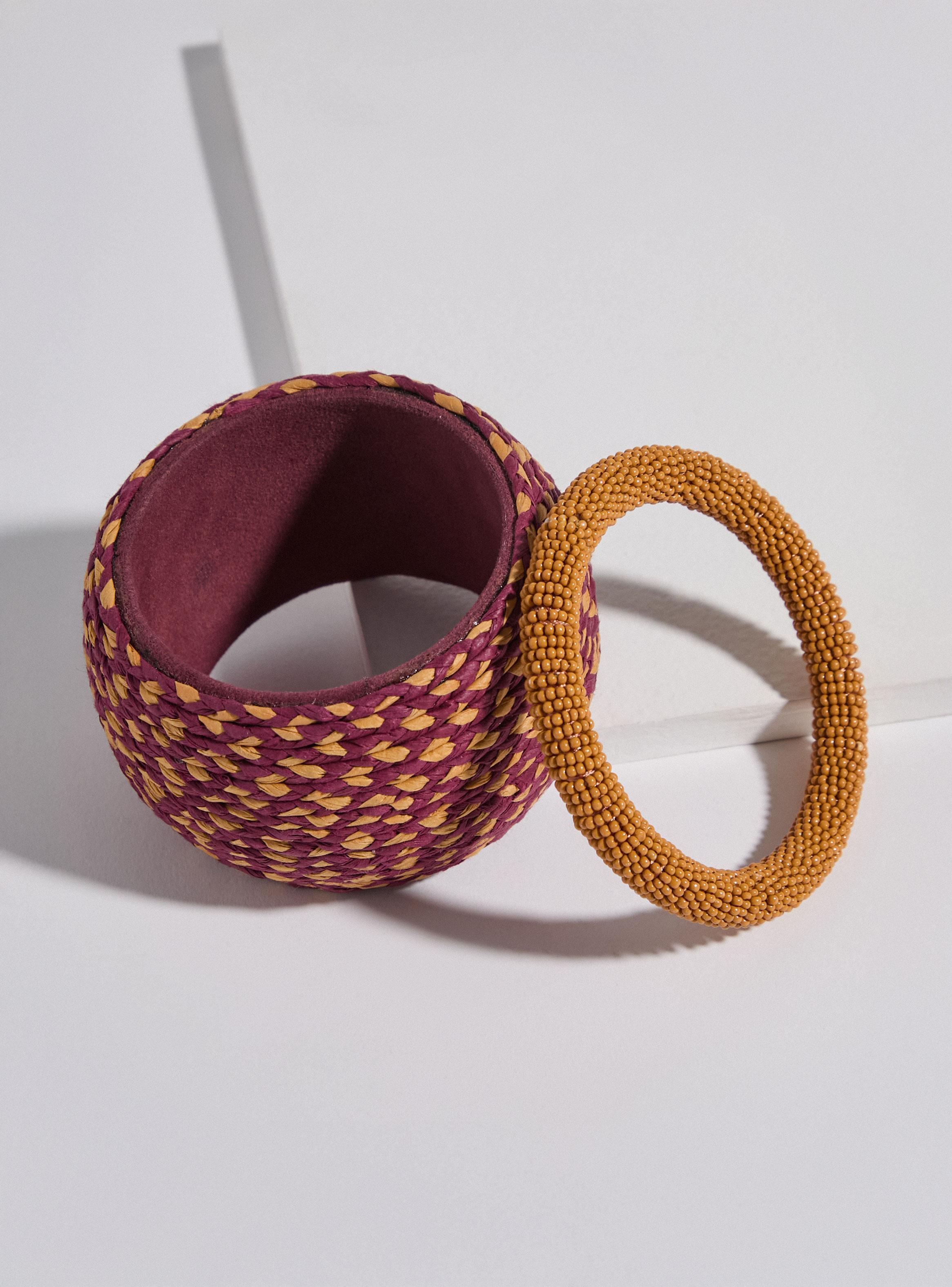 Set de 2 Pulseras Tejida y Mostacillas Bitono-2