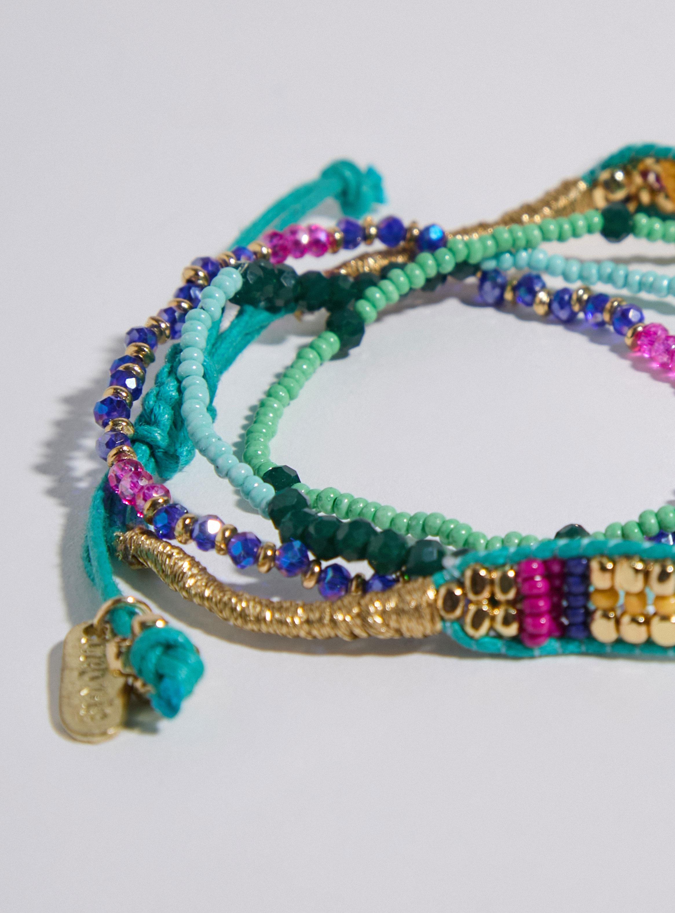 Set de 4 Pulseras Mostacillas Mix Color-2