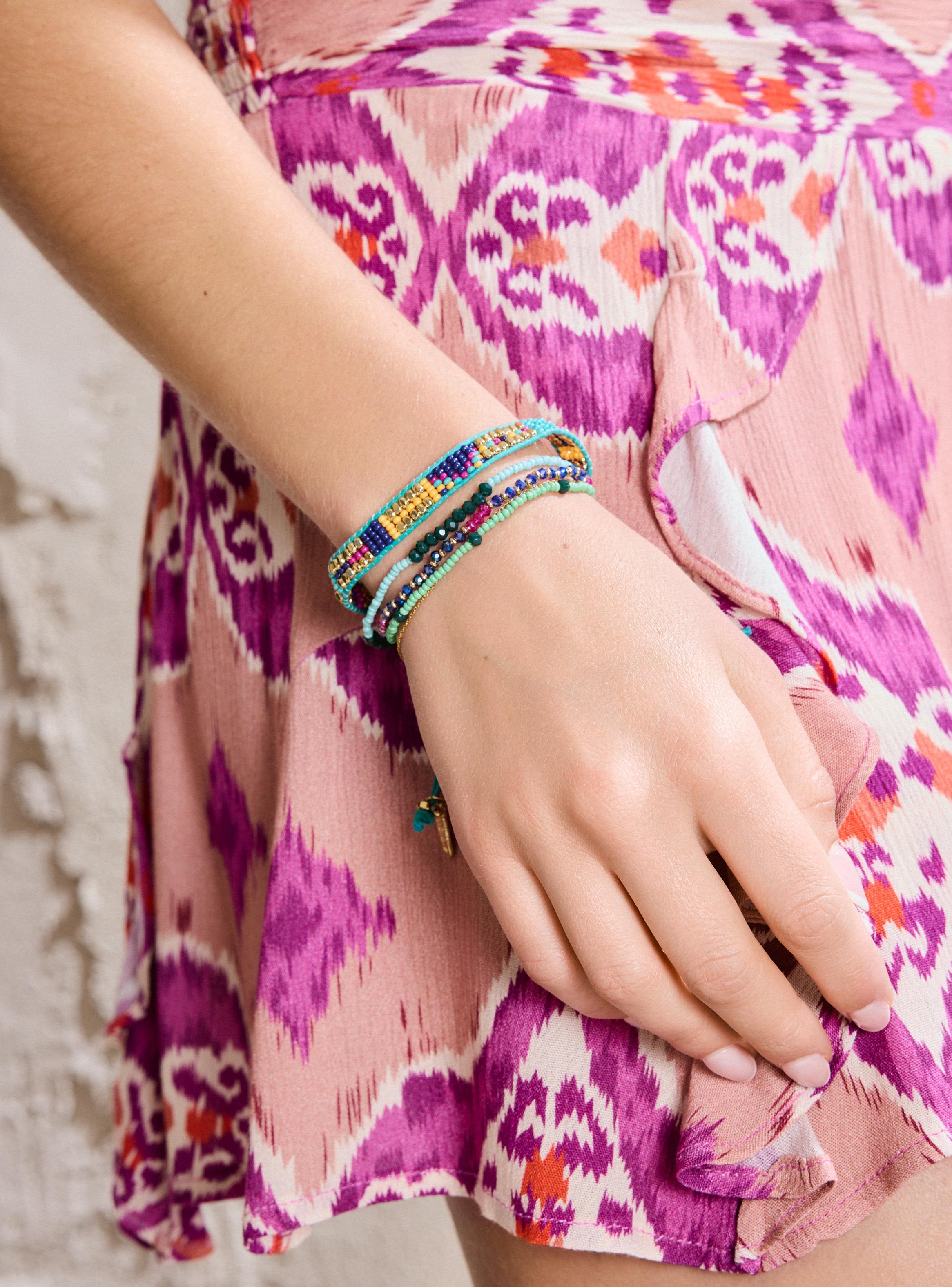 Set de 4 Pulseras Mostacillas Mix Color-3