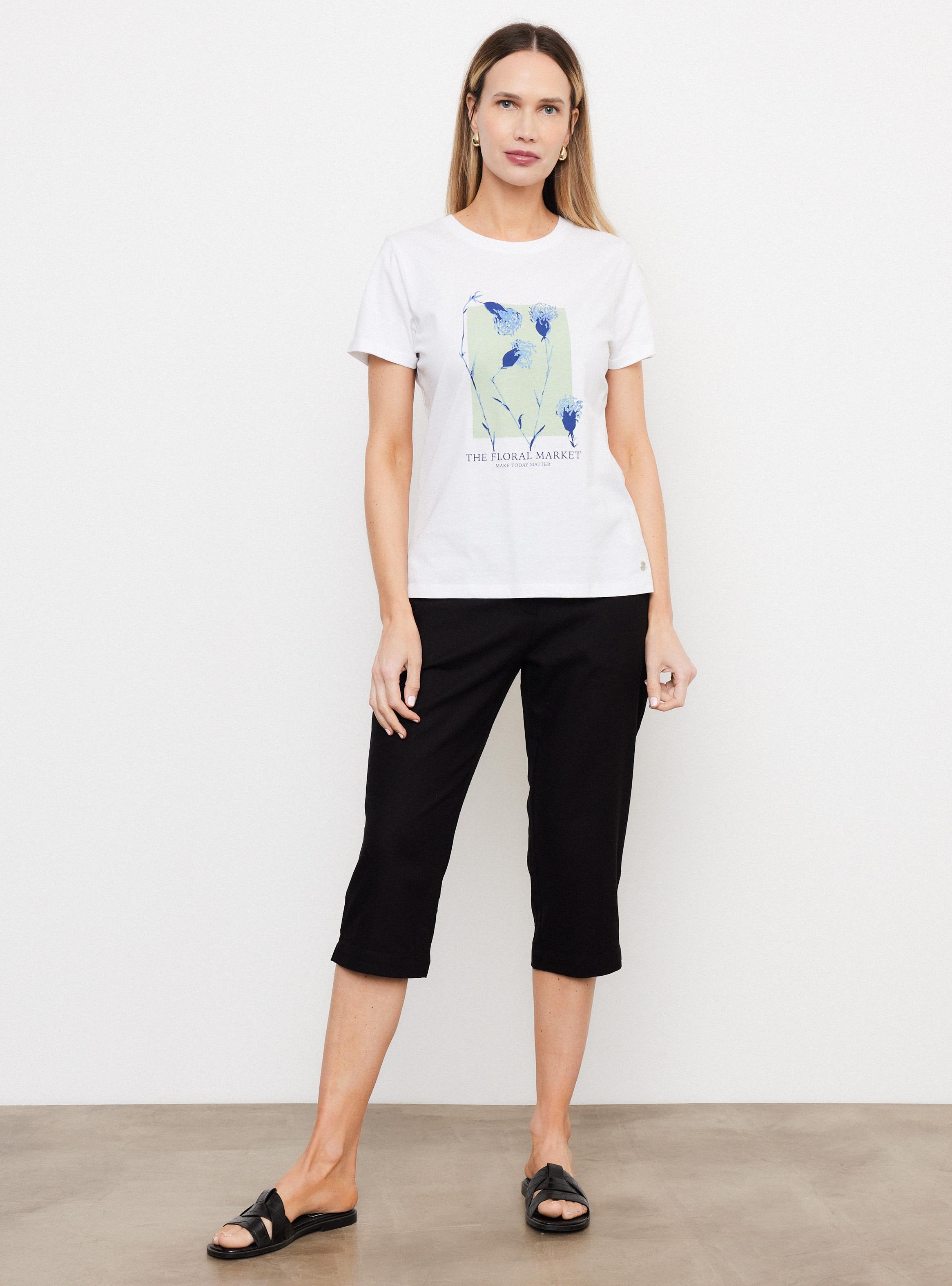 Polera Básica Gráfica Frontal Floral-4