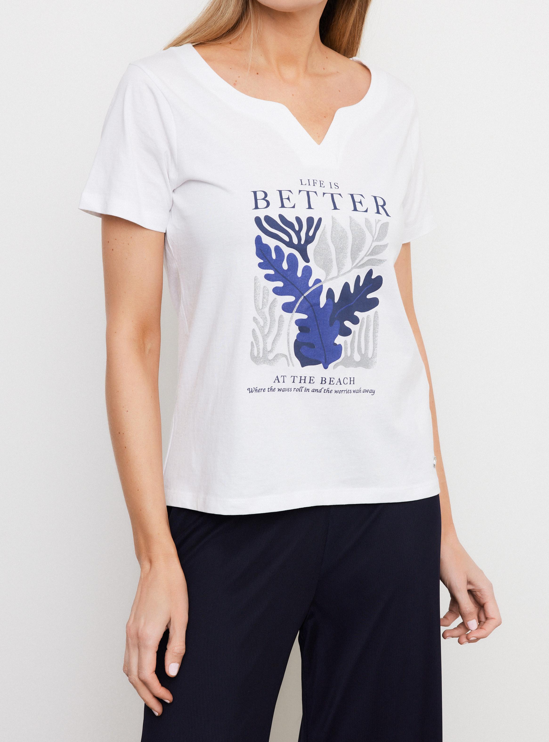 Polera Manga Corta con Estampado Localizado-2