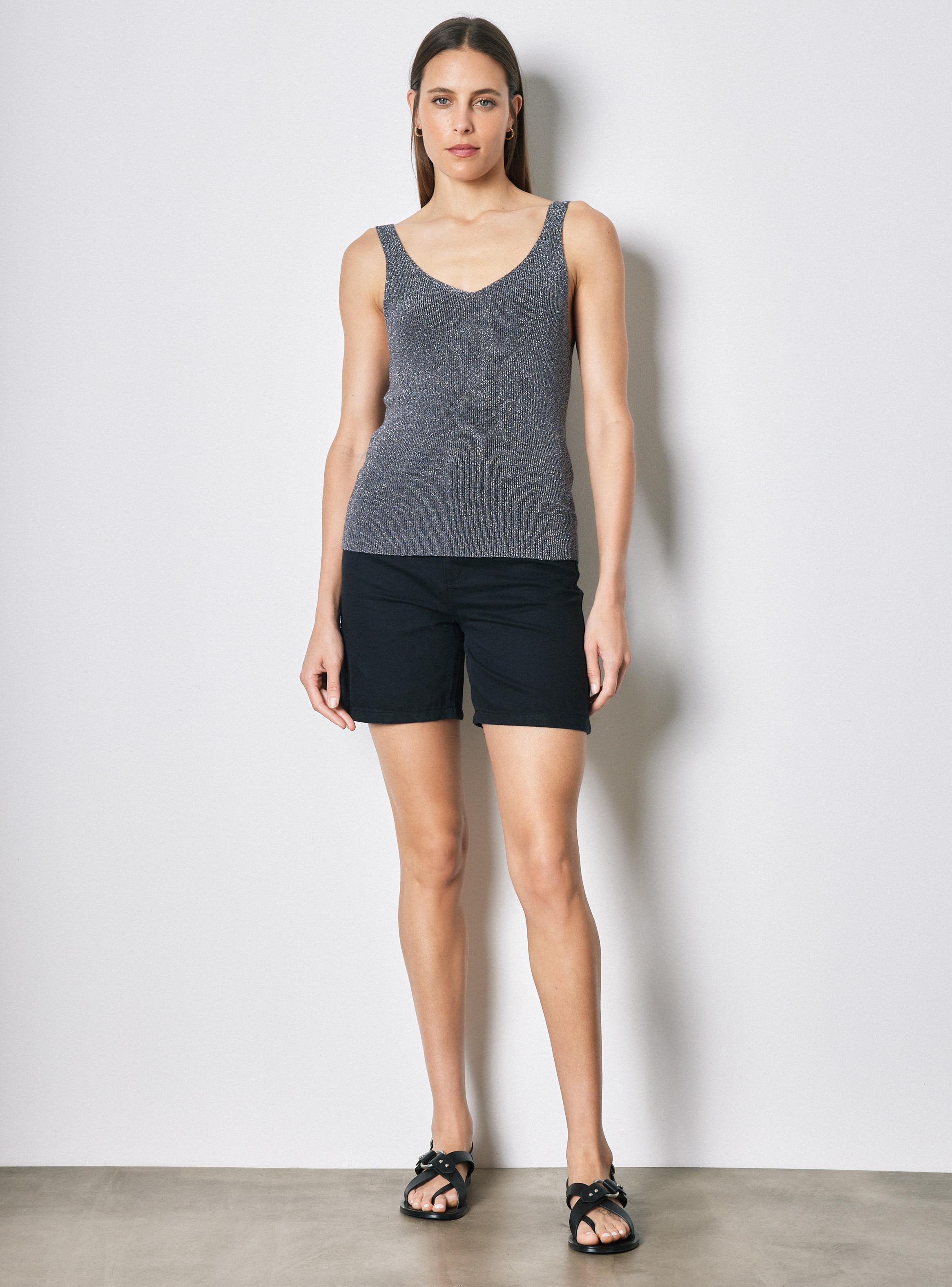 Polera Tejida Lurex Escote V-4