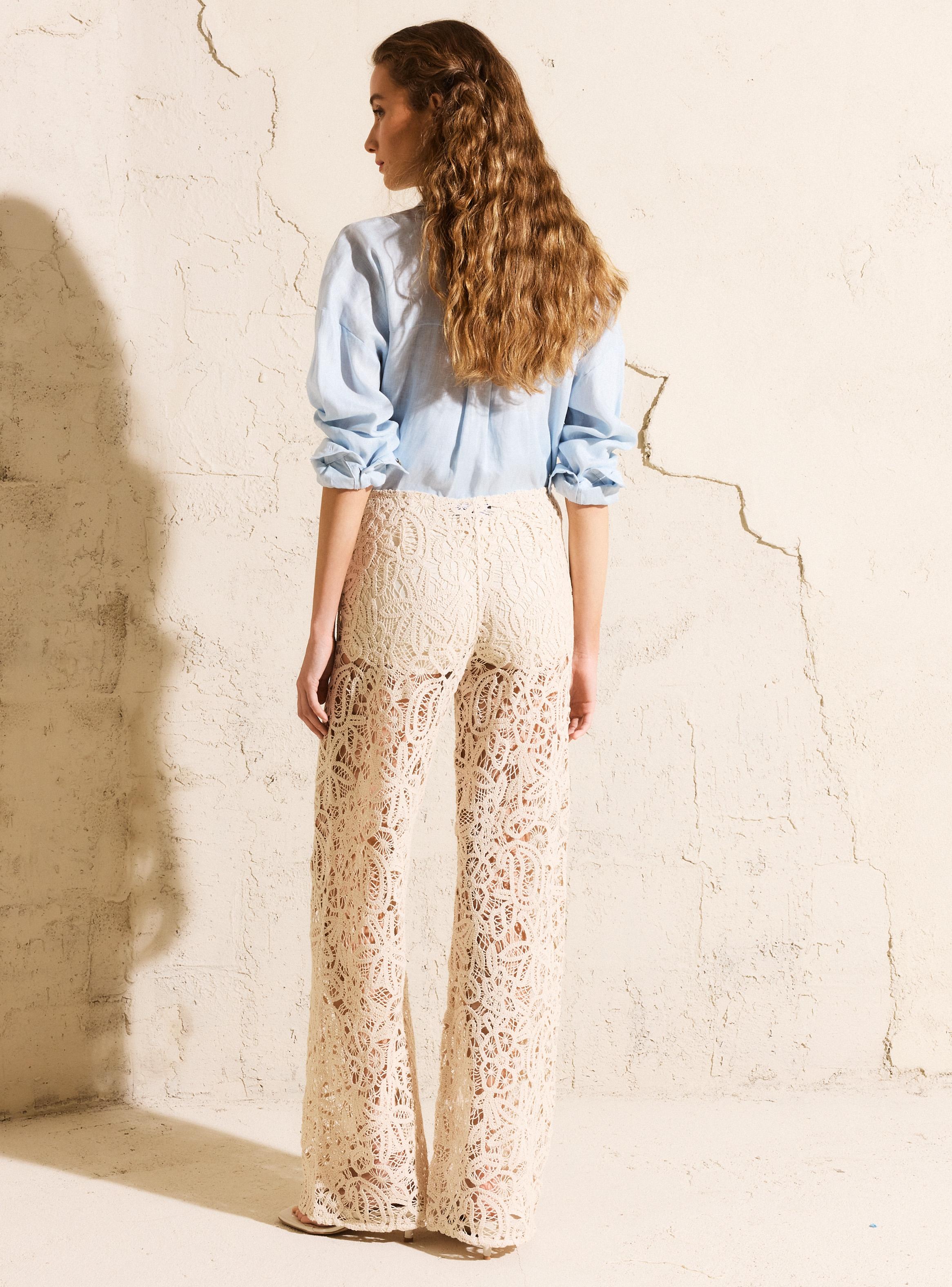 Pantalón Wide Leg de Macramé Colección María Pombo-6