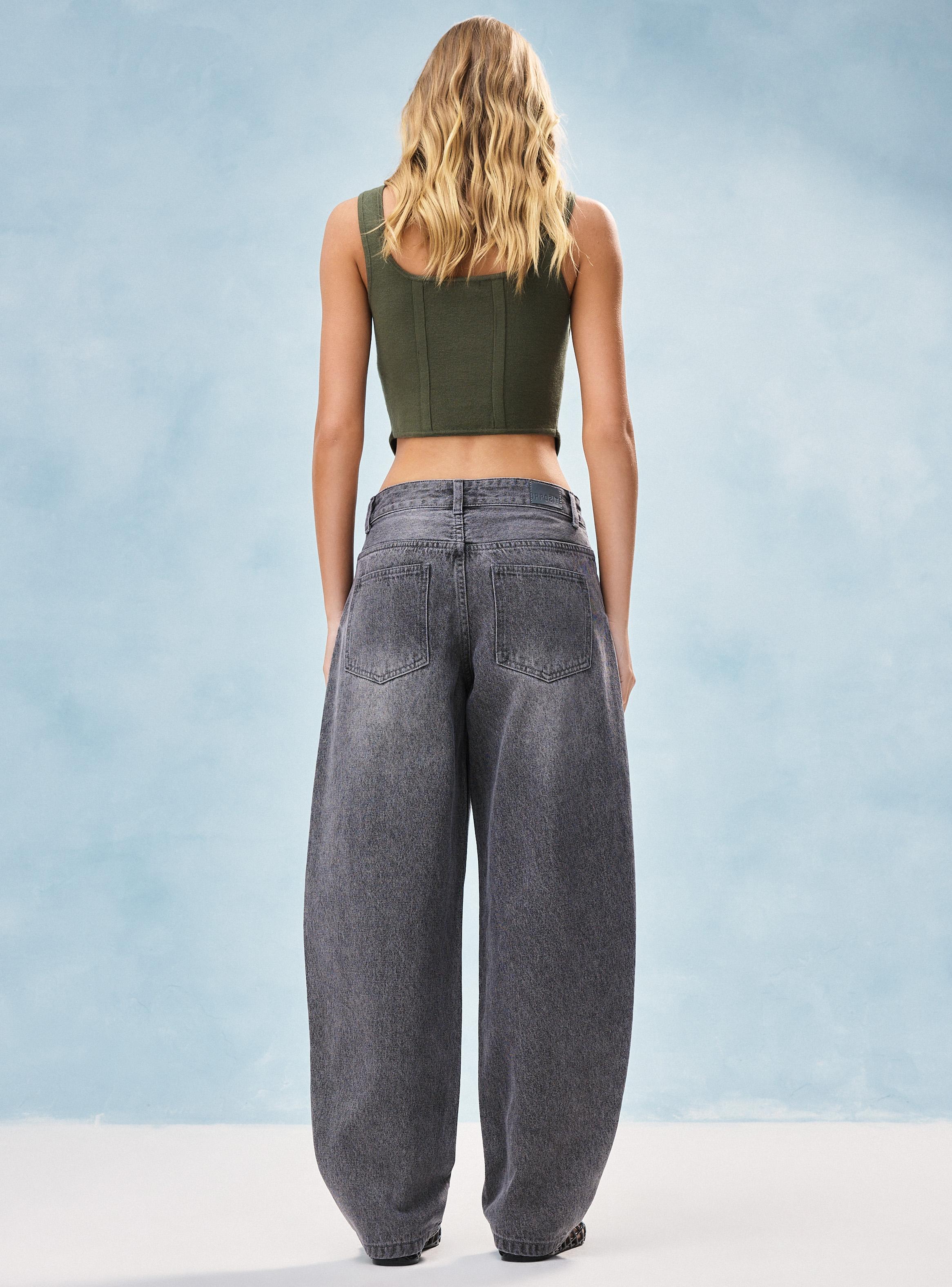 Jeans Wide Balloon Pretina Desflecada-5