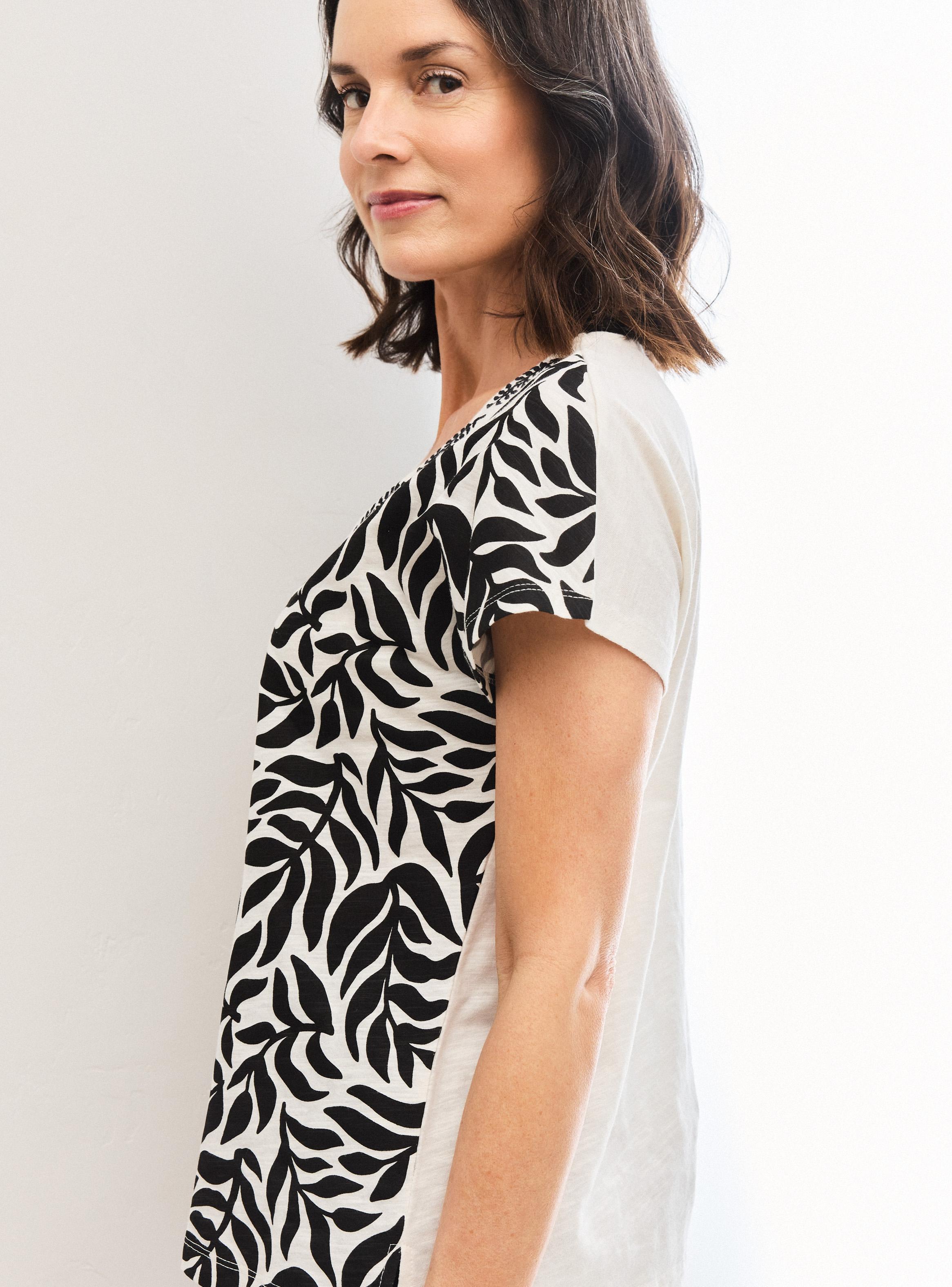 Polera Estampada Maga Kimono y Bordado Frontal-3