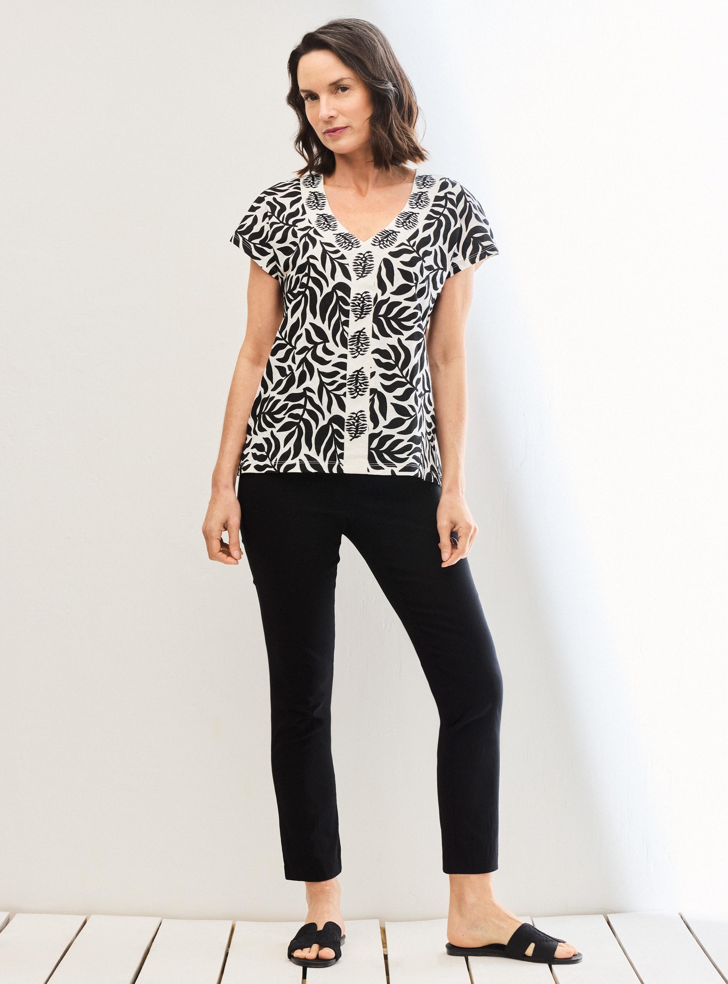 Polera Estampada Maga Kimono y Bordado Frontal-4