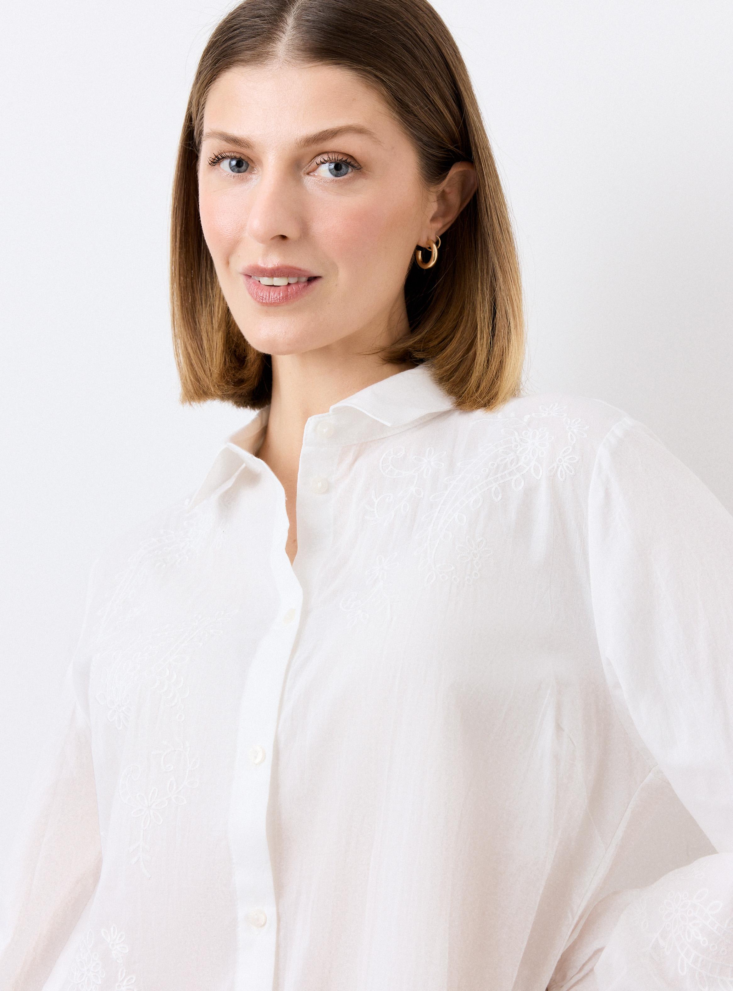 Blusa Camisa Bordada Puño Elástico-2