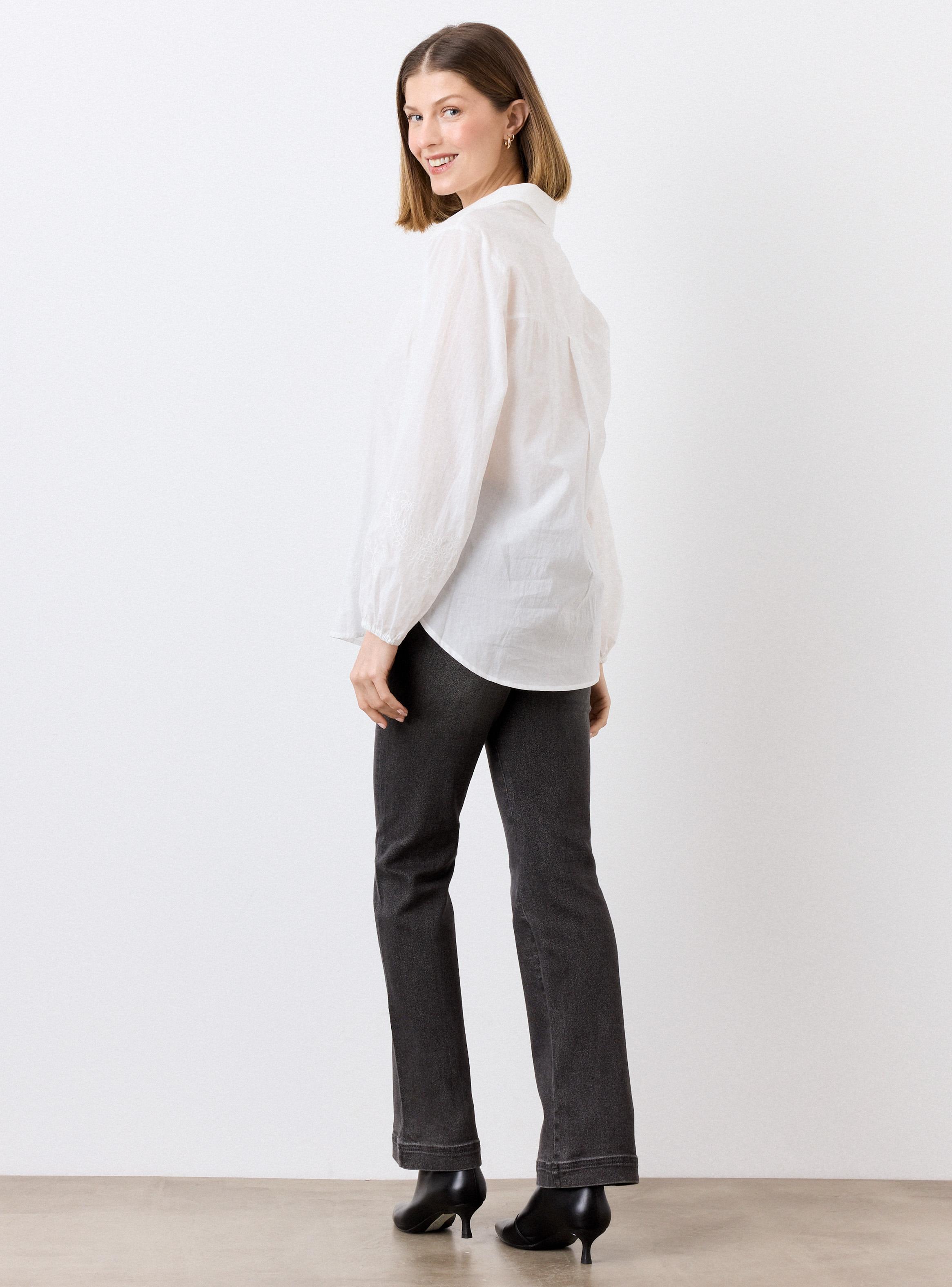 Blusa Camisa Bordada Puño Elástico-5
