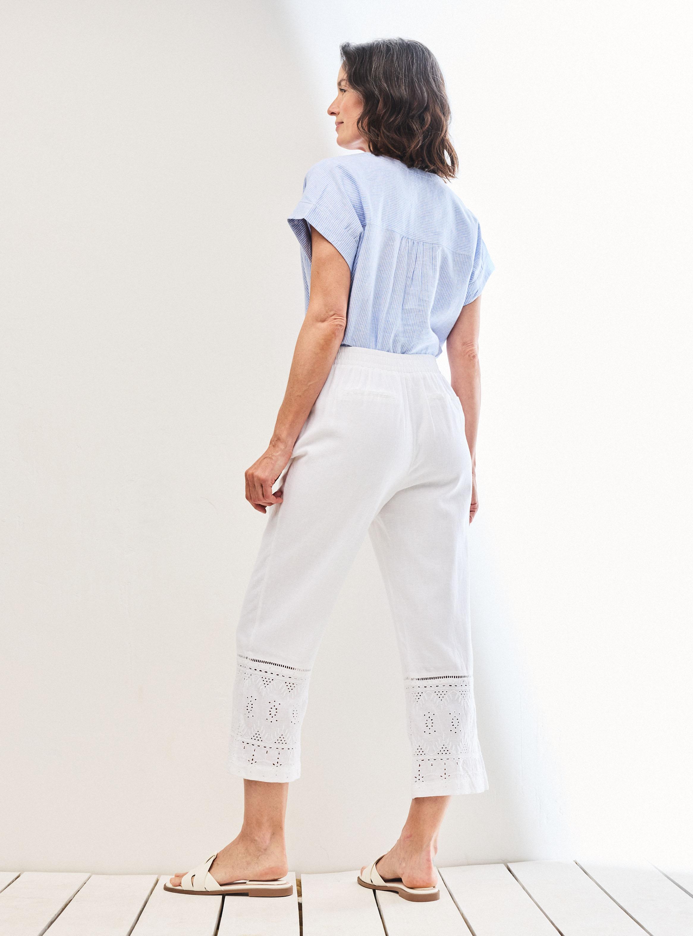 Pantalón de Lino Crop Bordado en Basta-5