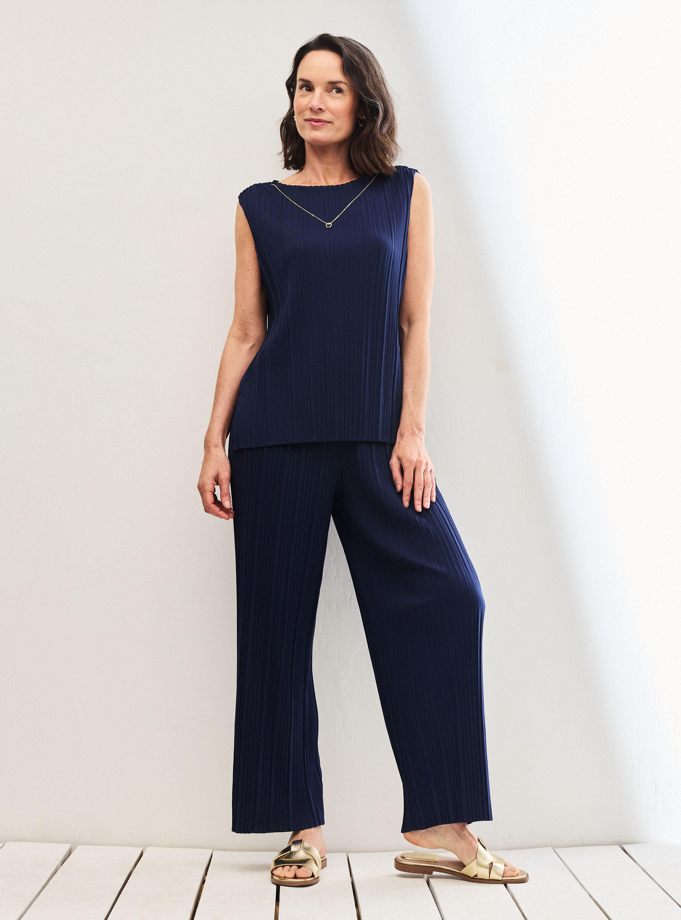 Pantalón Plisado Cordón Interior Ajustable-4