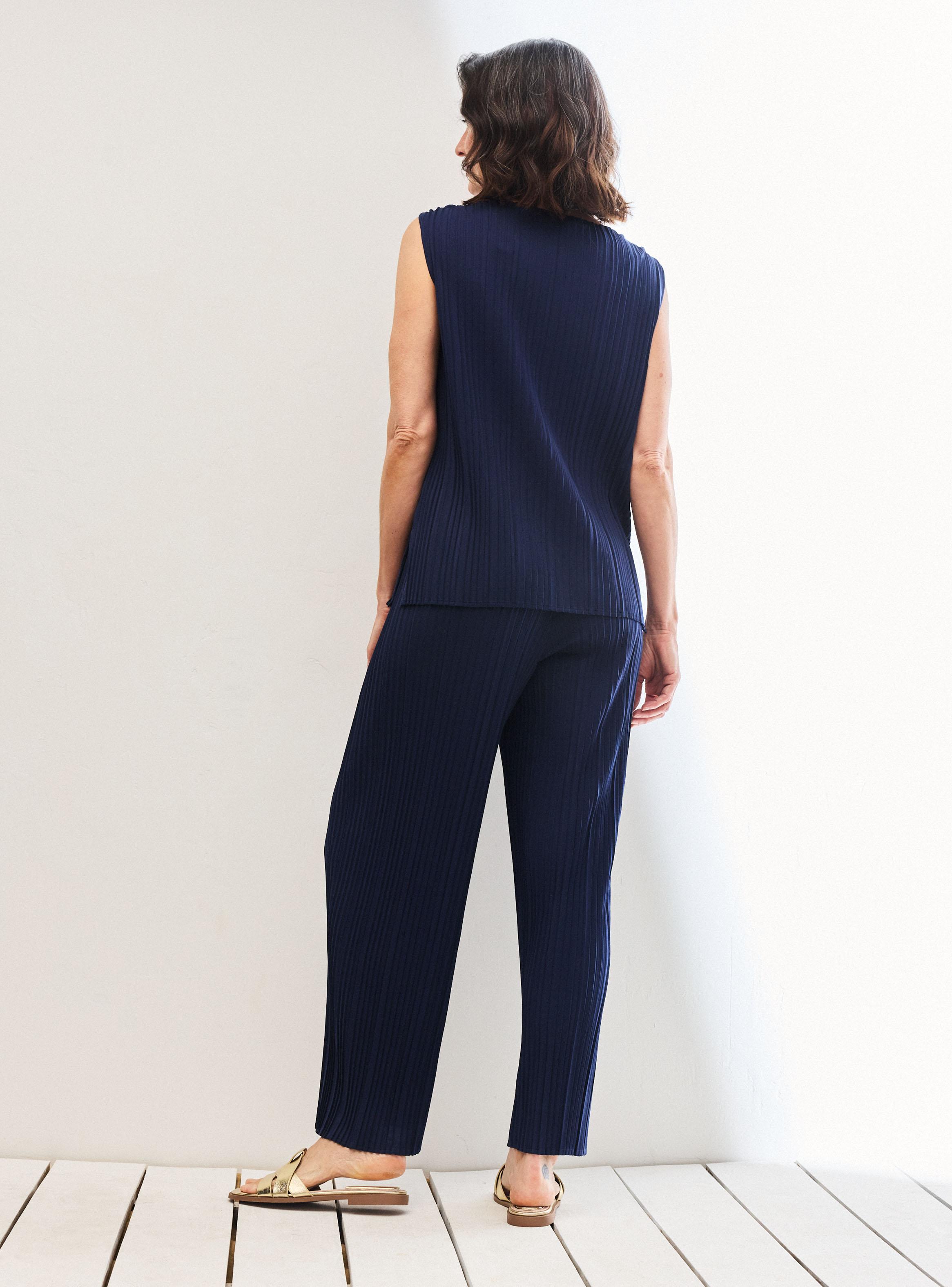 Pantalón Plisado Cordón Interior Ajustable-5