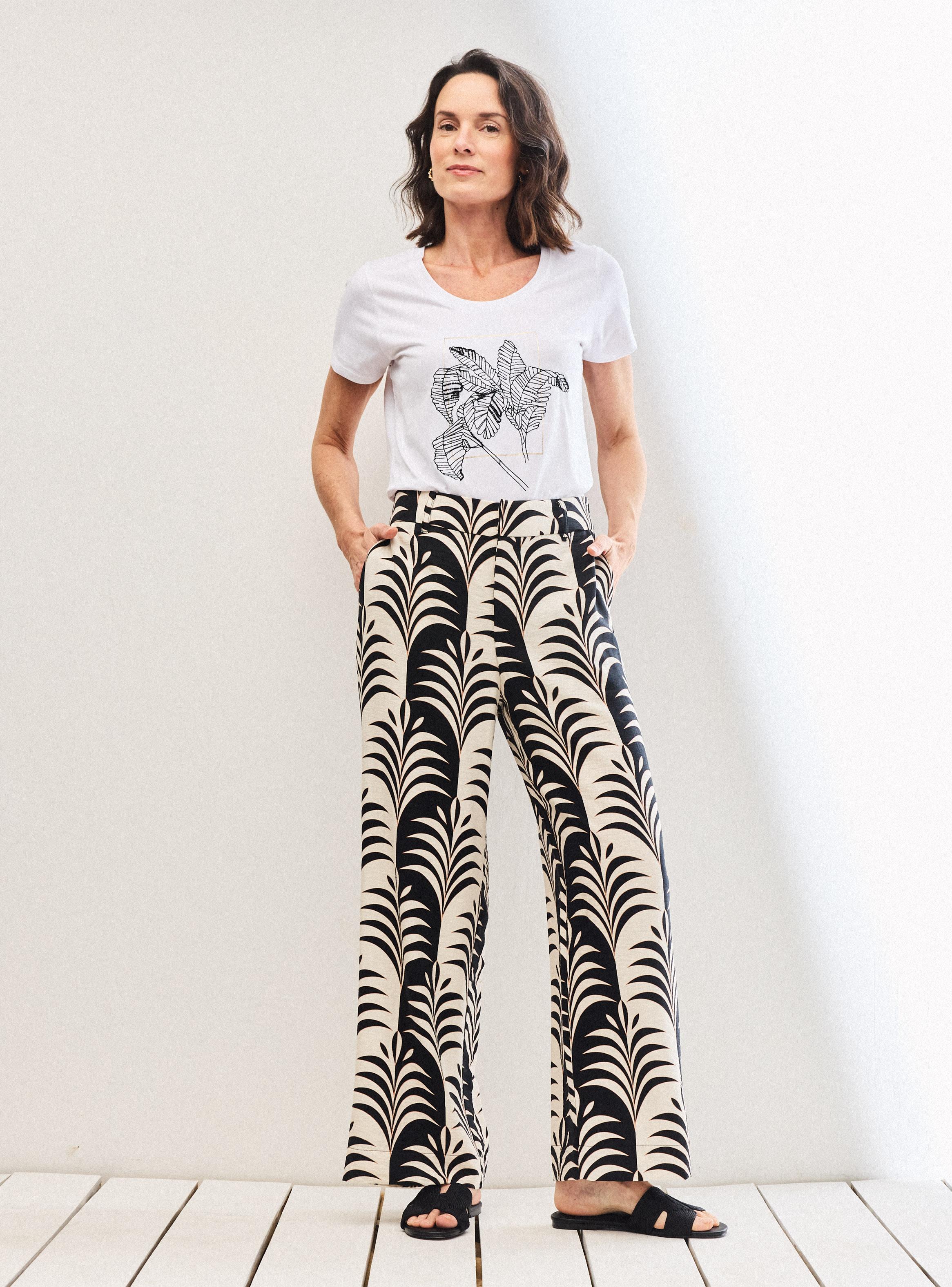 Pantalón Fluido Wide Leg con Bolsillos Laterales-4