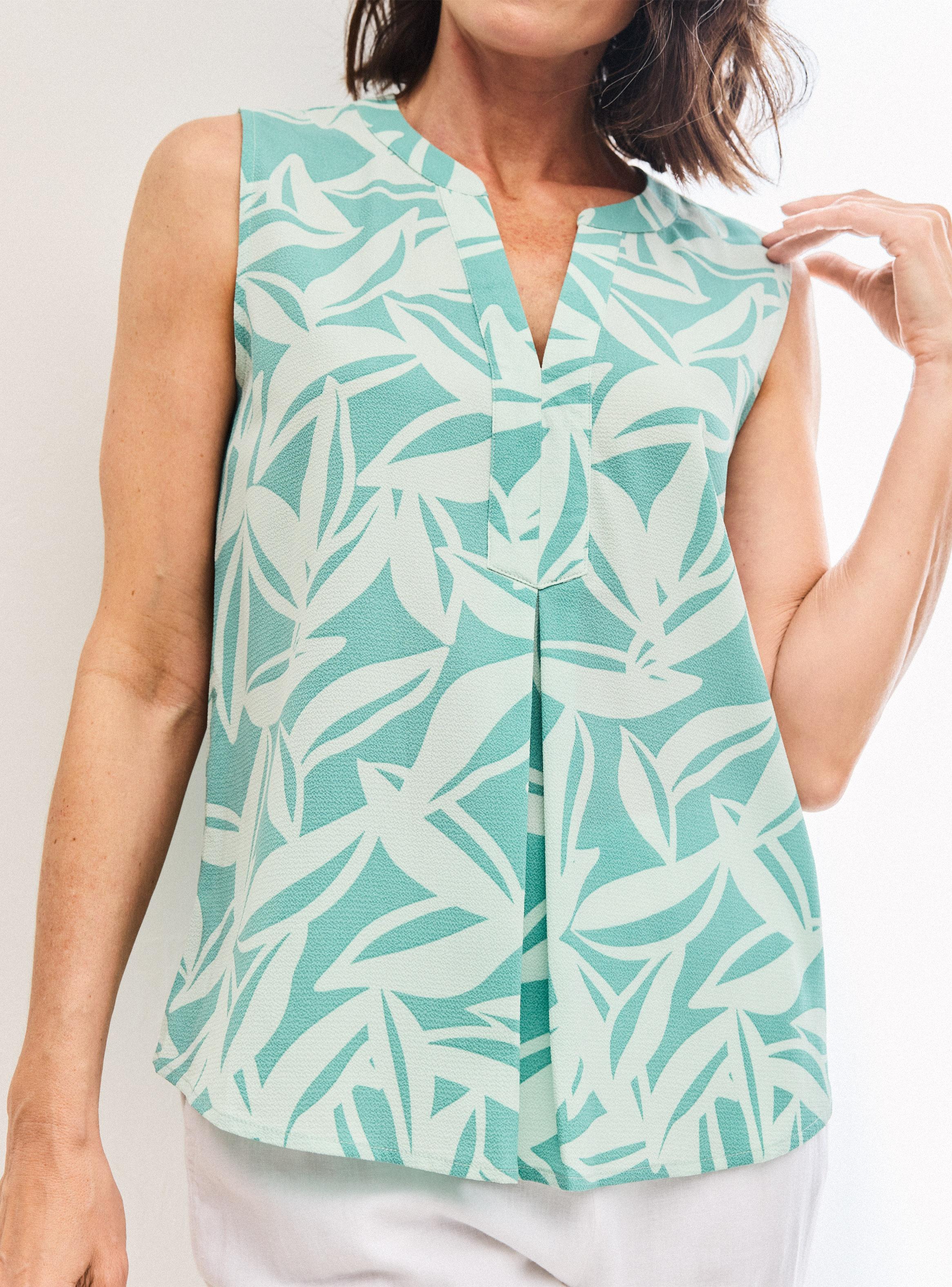 Blusa sin Mangas Estampada-2