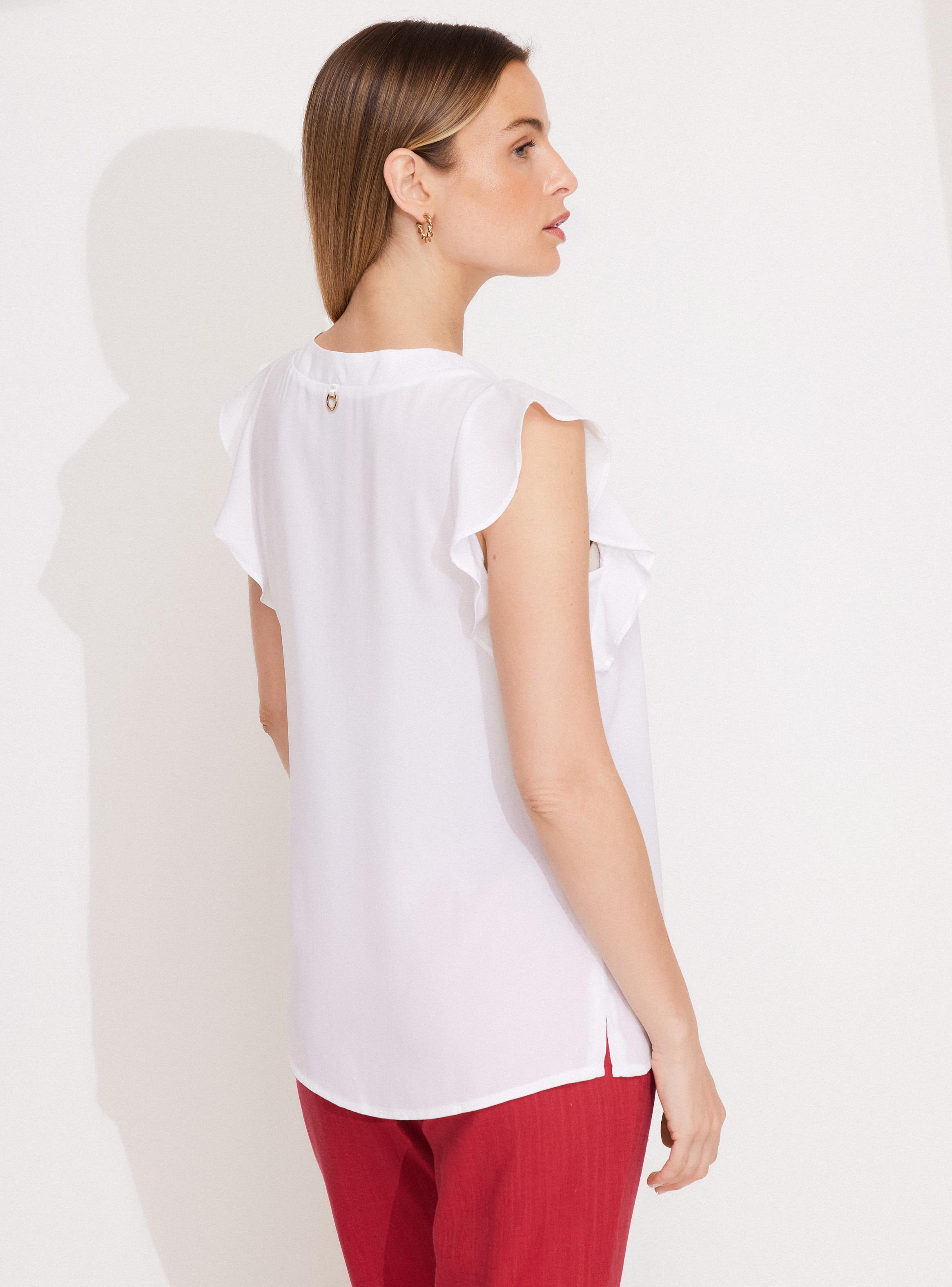 Blusa Fluida con Vuelo en Mangas-1