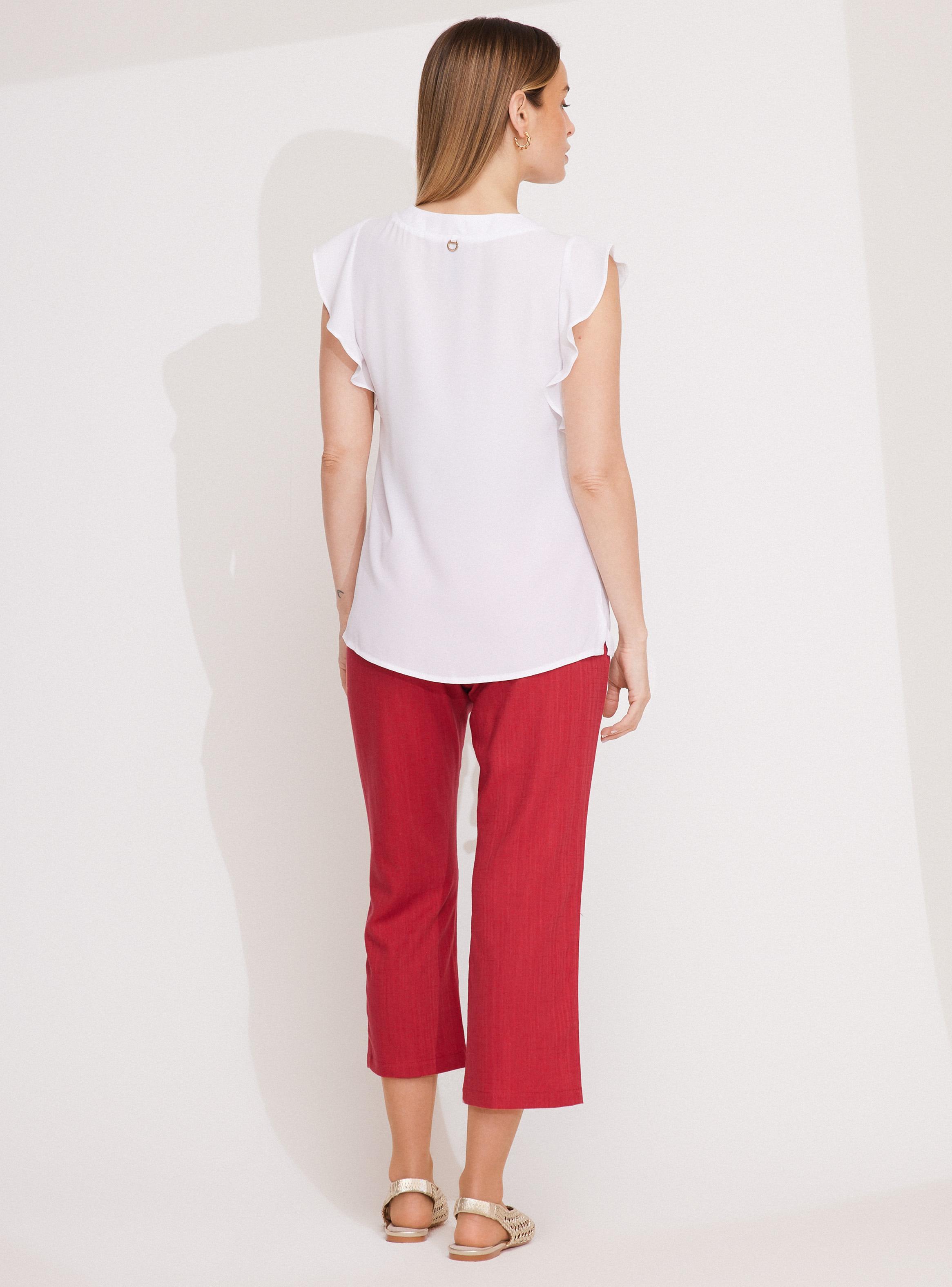 Blusa Fluida con Vuelo en Mangas-5