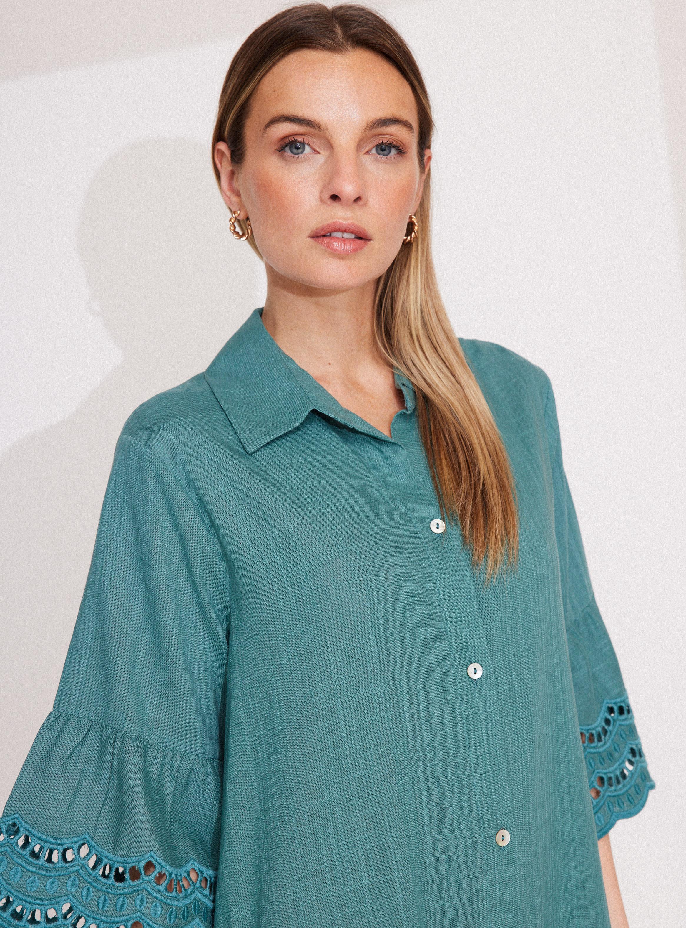 Vestido Camisero con Capas y Cinturón-2