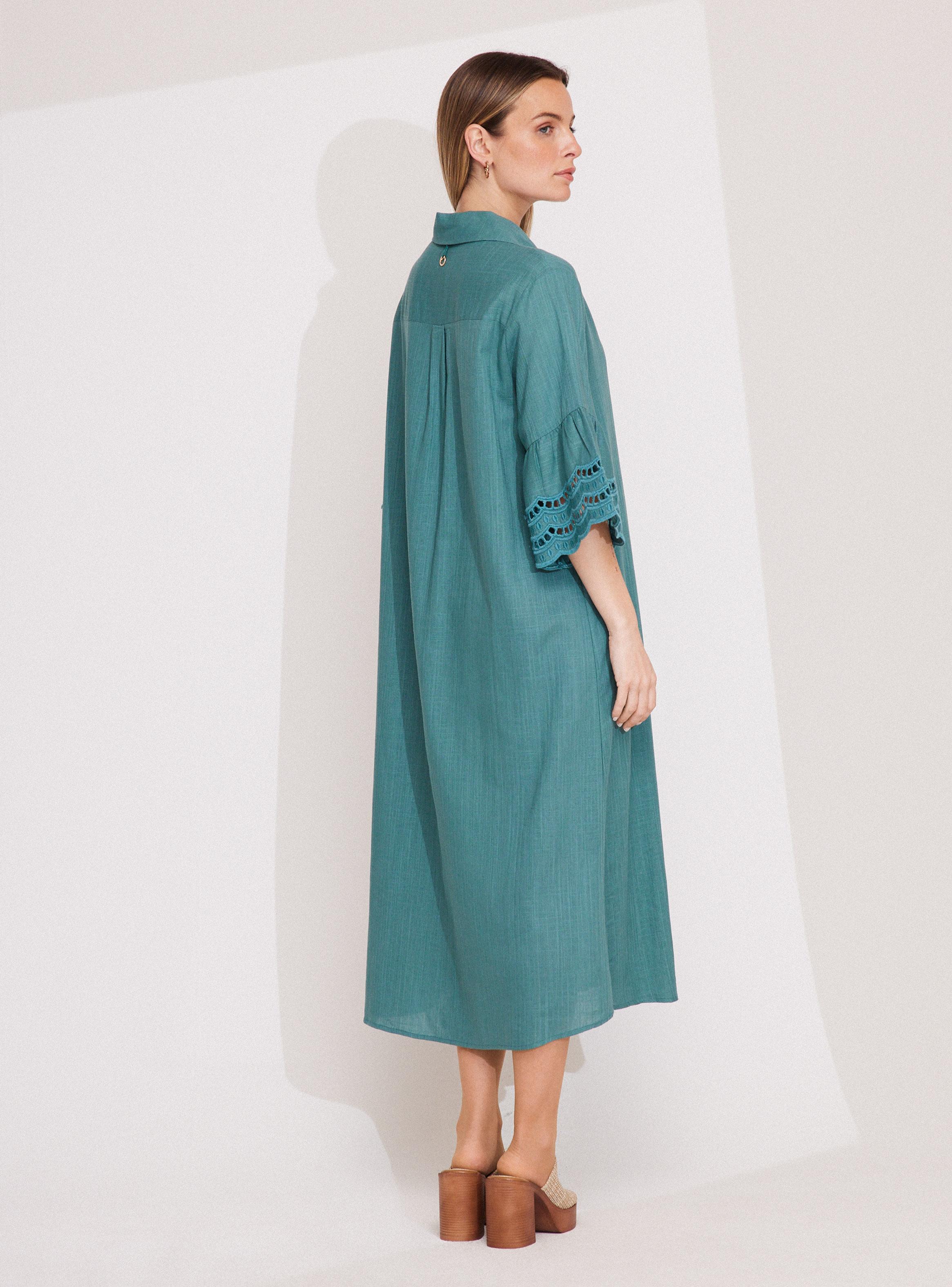 Vestido Camisero con Capas y Cinturón-5