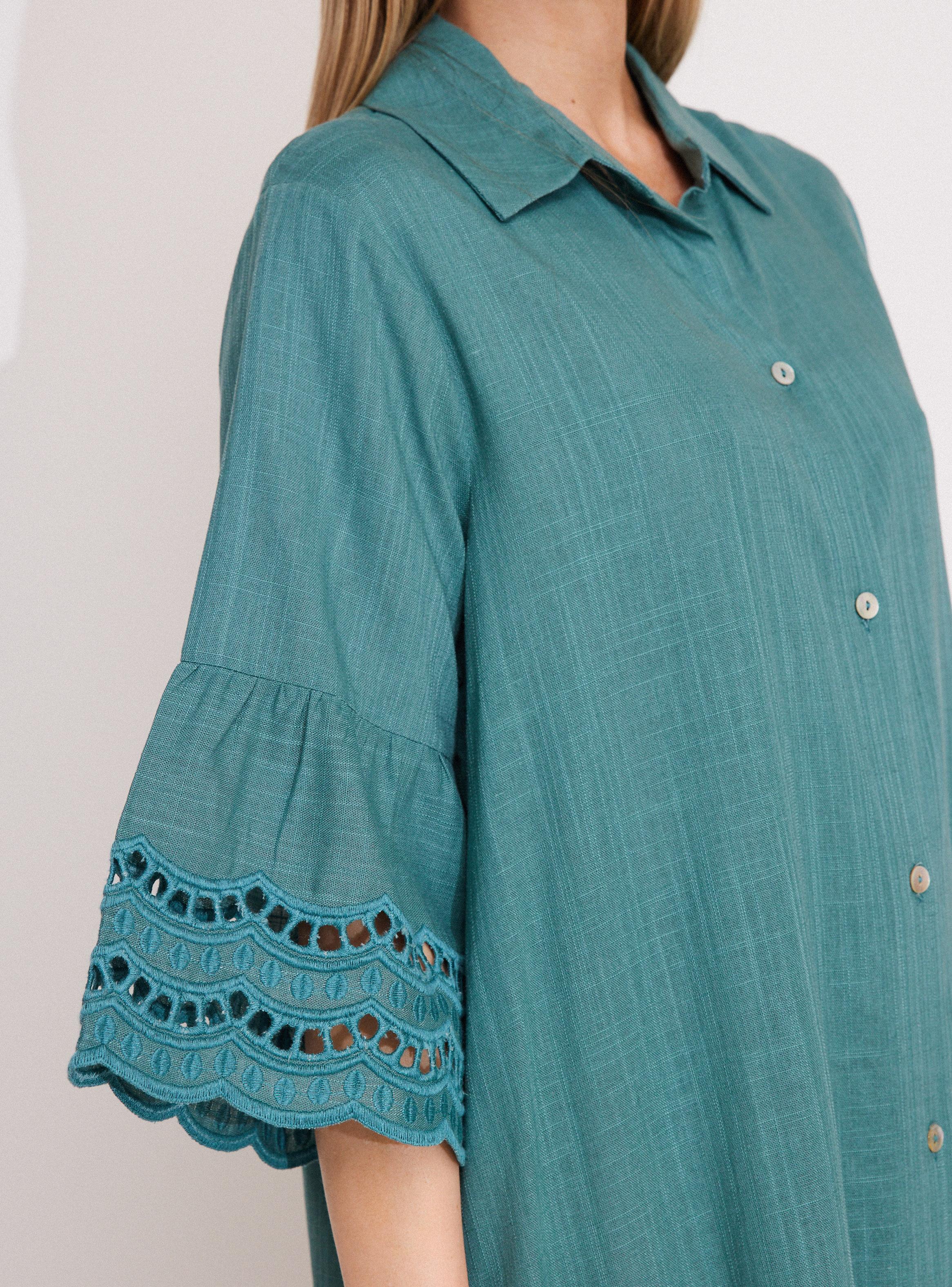 Vestido Camisero con Capas y Cinturón-3