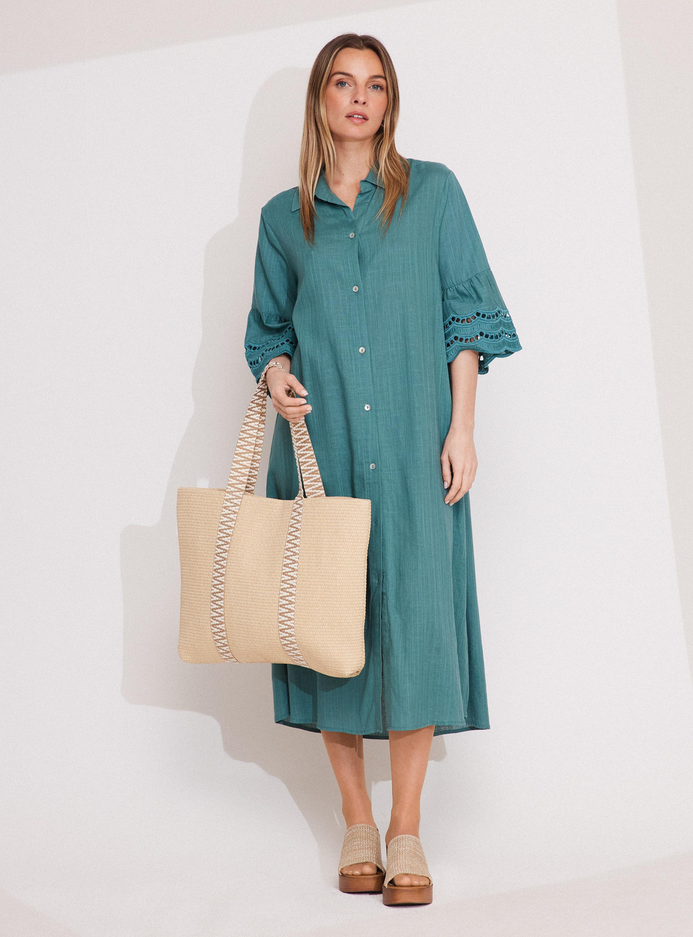 Vestido Camisero con Capas y Cinturón-4