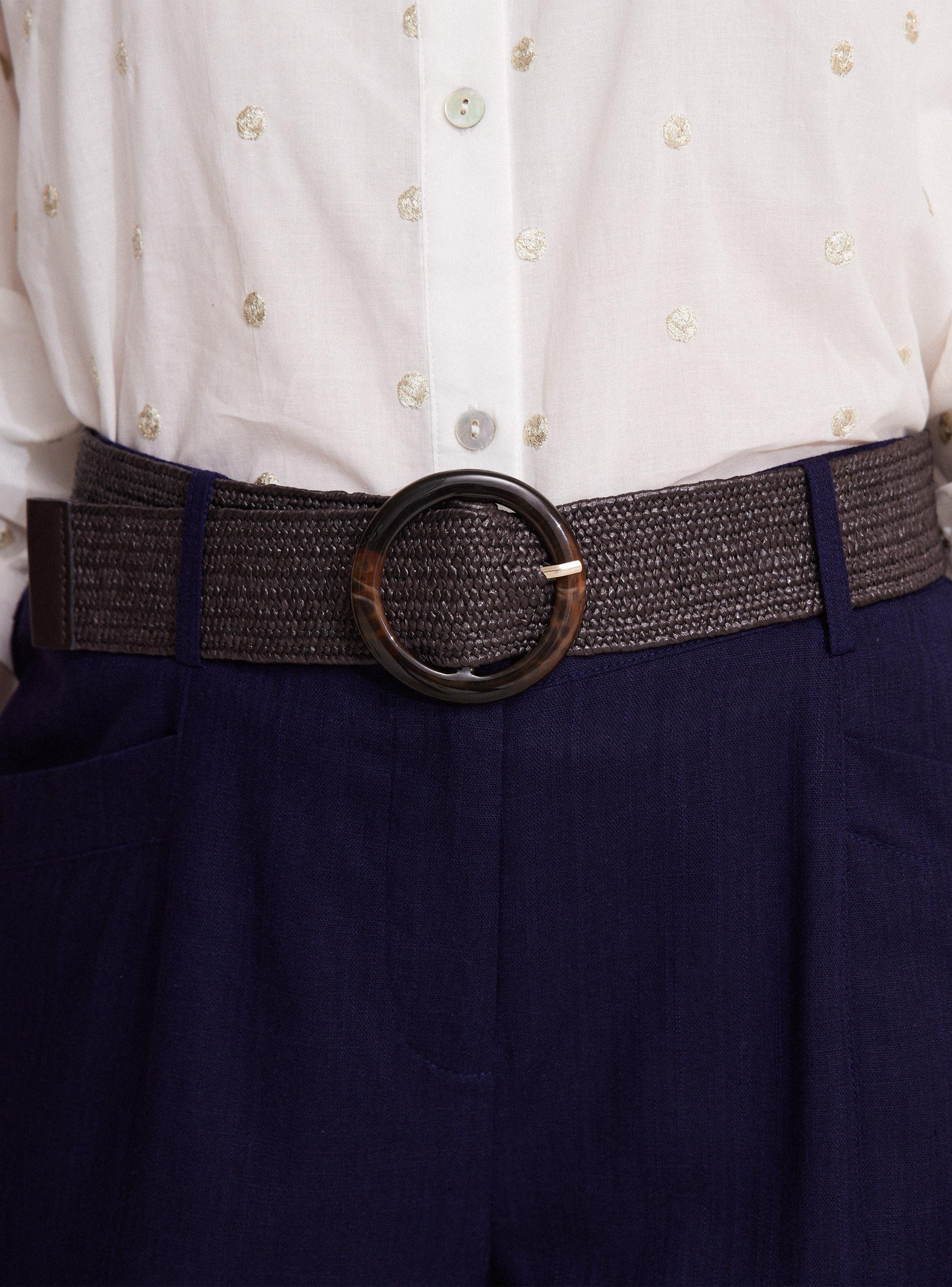 Pantalón Capri con Lino y Cinturón-2