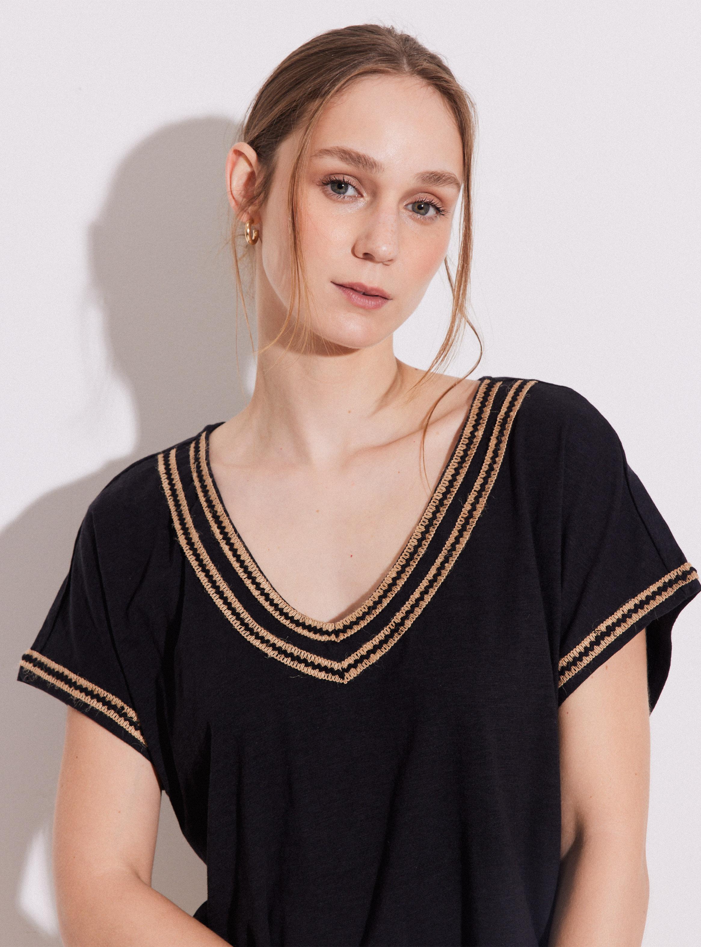 Polera Cuello V Brillante-2