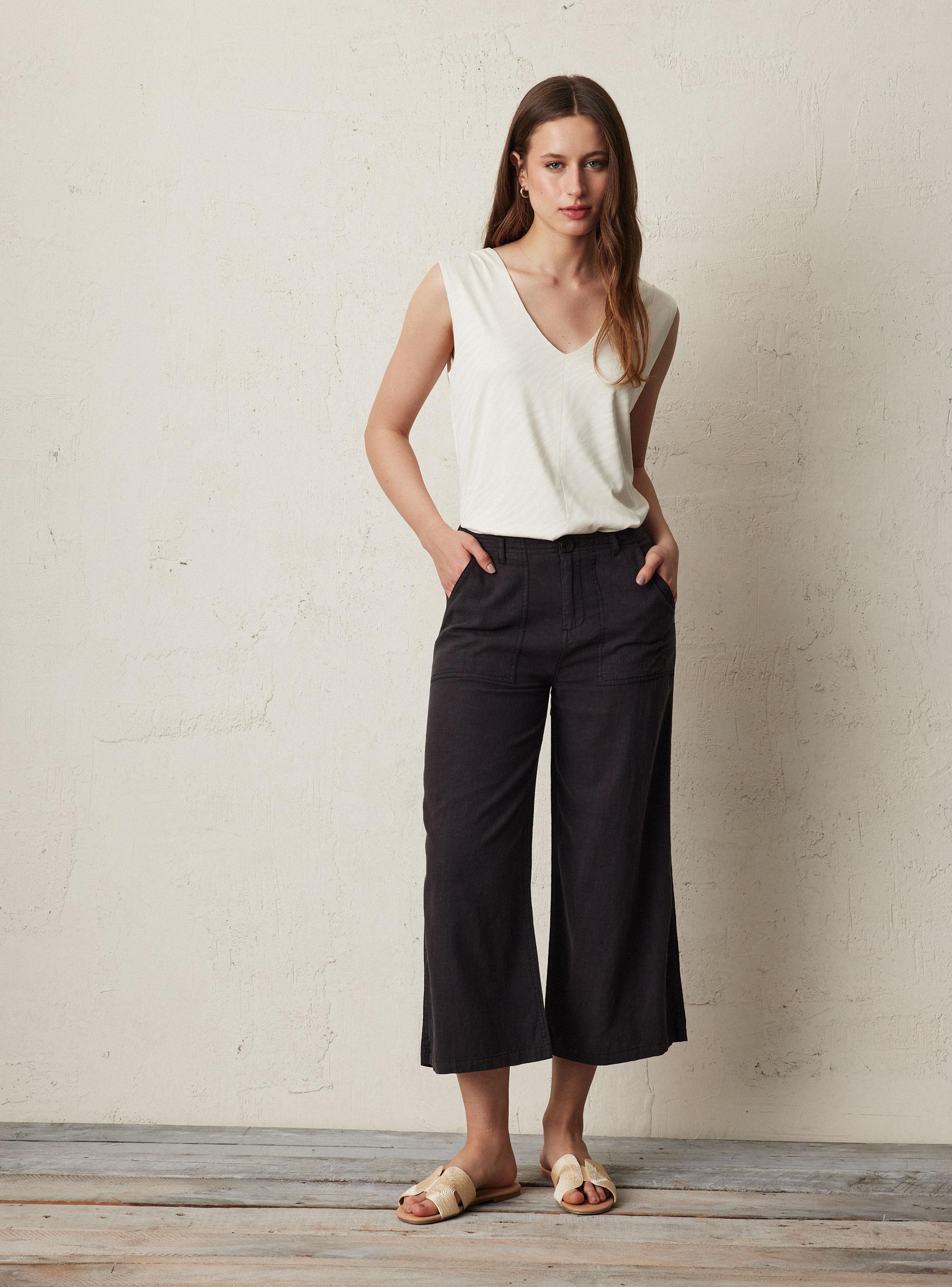 Pantalón Carpintero con Lino Proceso de Lavado-4