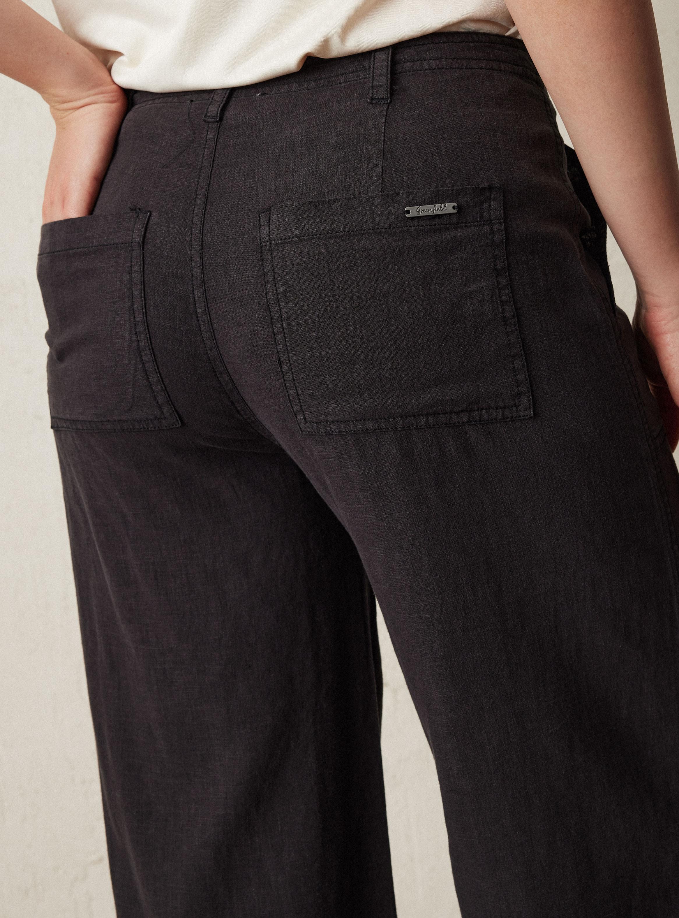 Pantalón Carpintero con Lino Proceso de Lavado-3