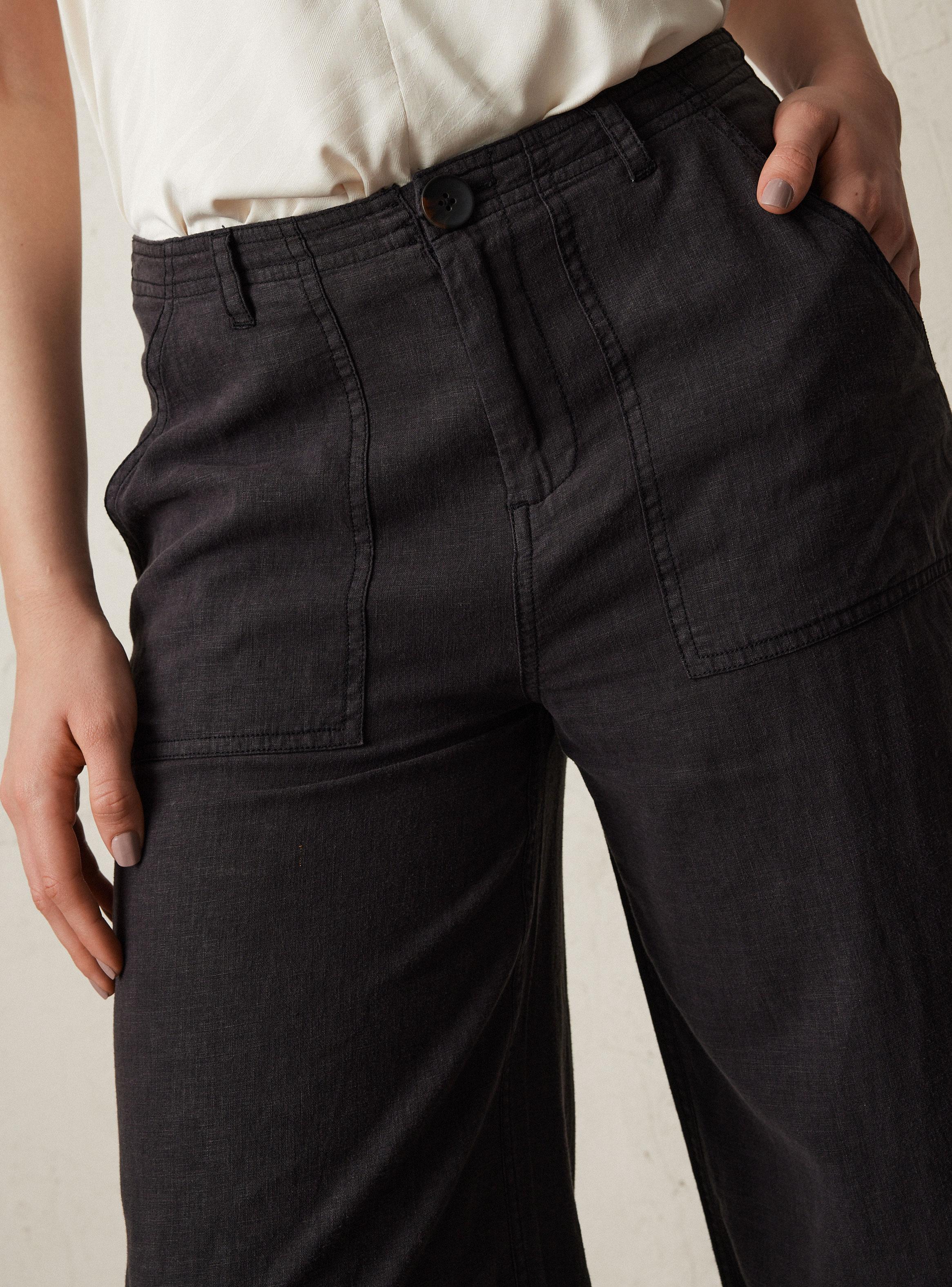 Pantalón Carpintero con Lino Proceso de Lavado-2