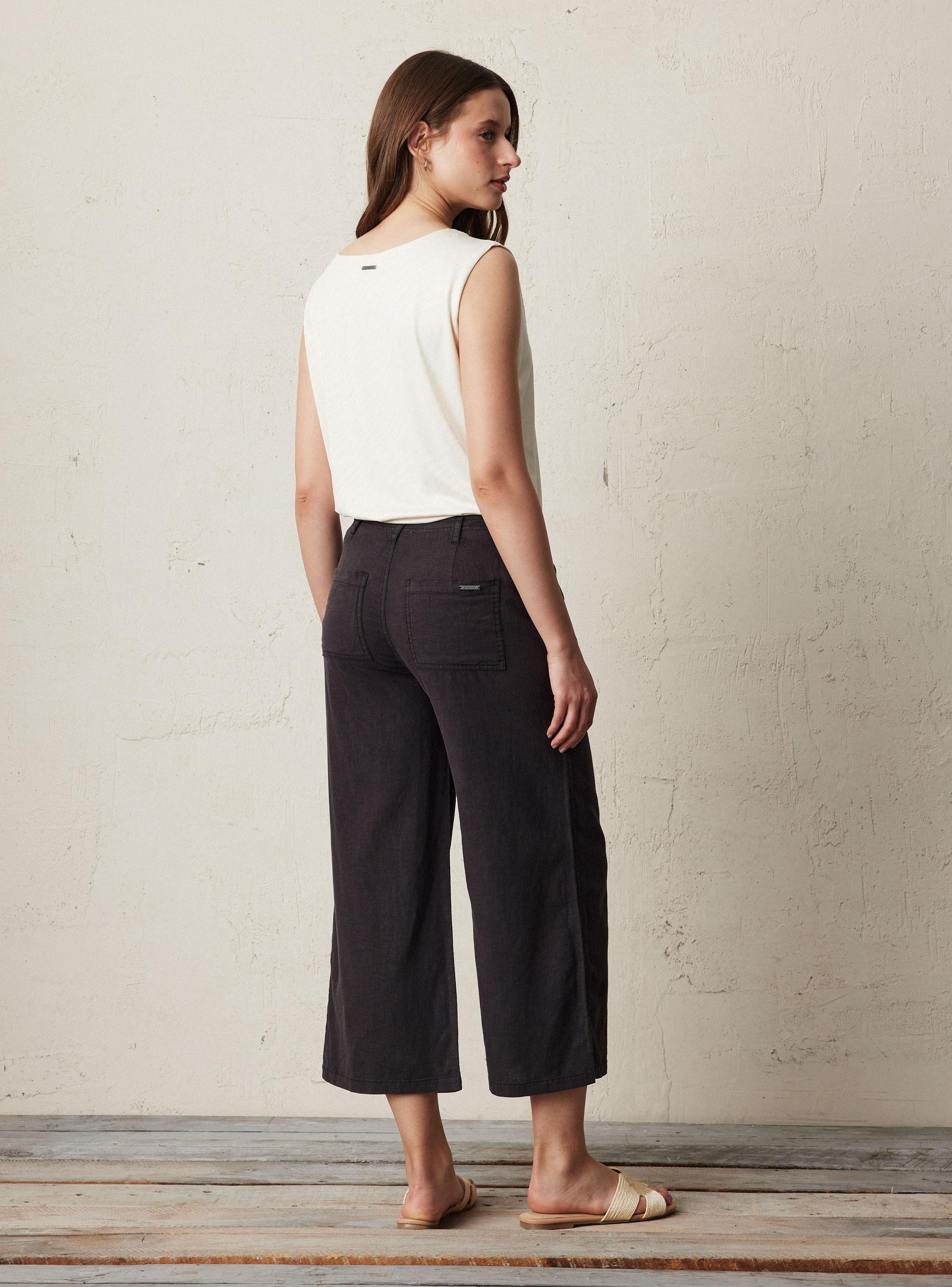 Pantalón Carpintero con Lino Proceso de Lavado-5